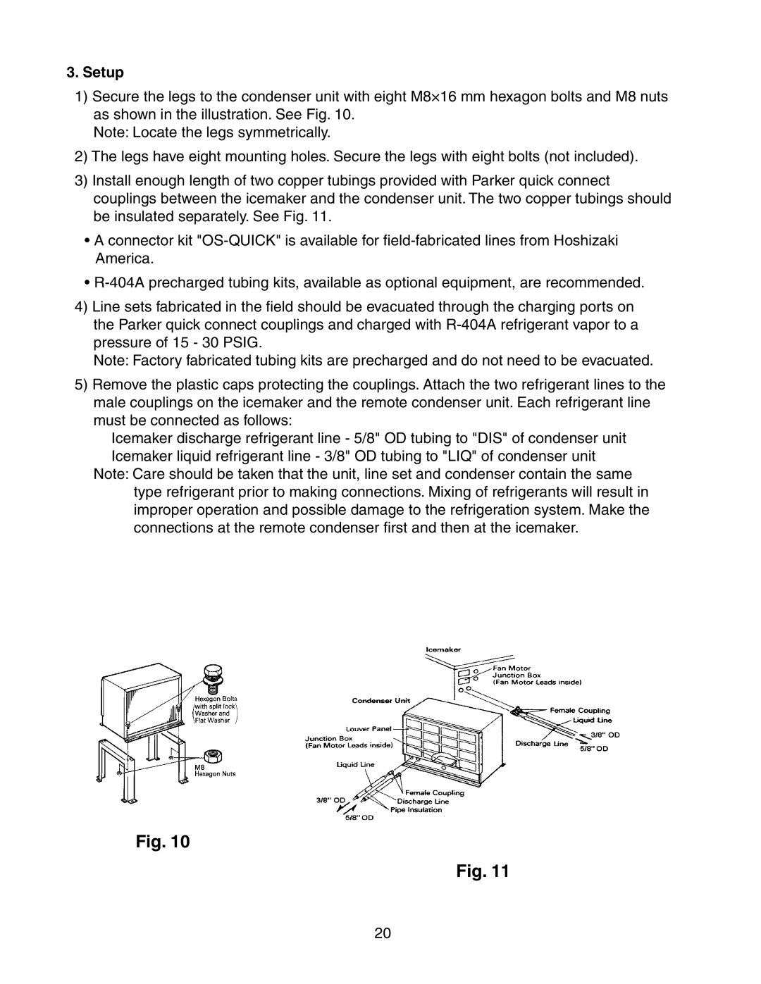 Hoshizaki KM-1800SAH/3, KM-1800SRH/3, KM-1800SWH/3 instruction manual Setup 