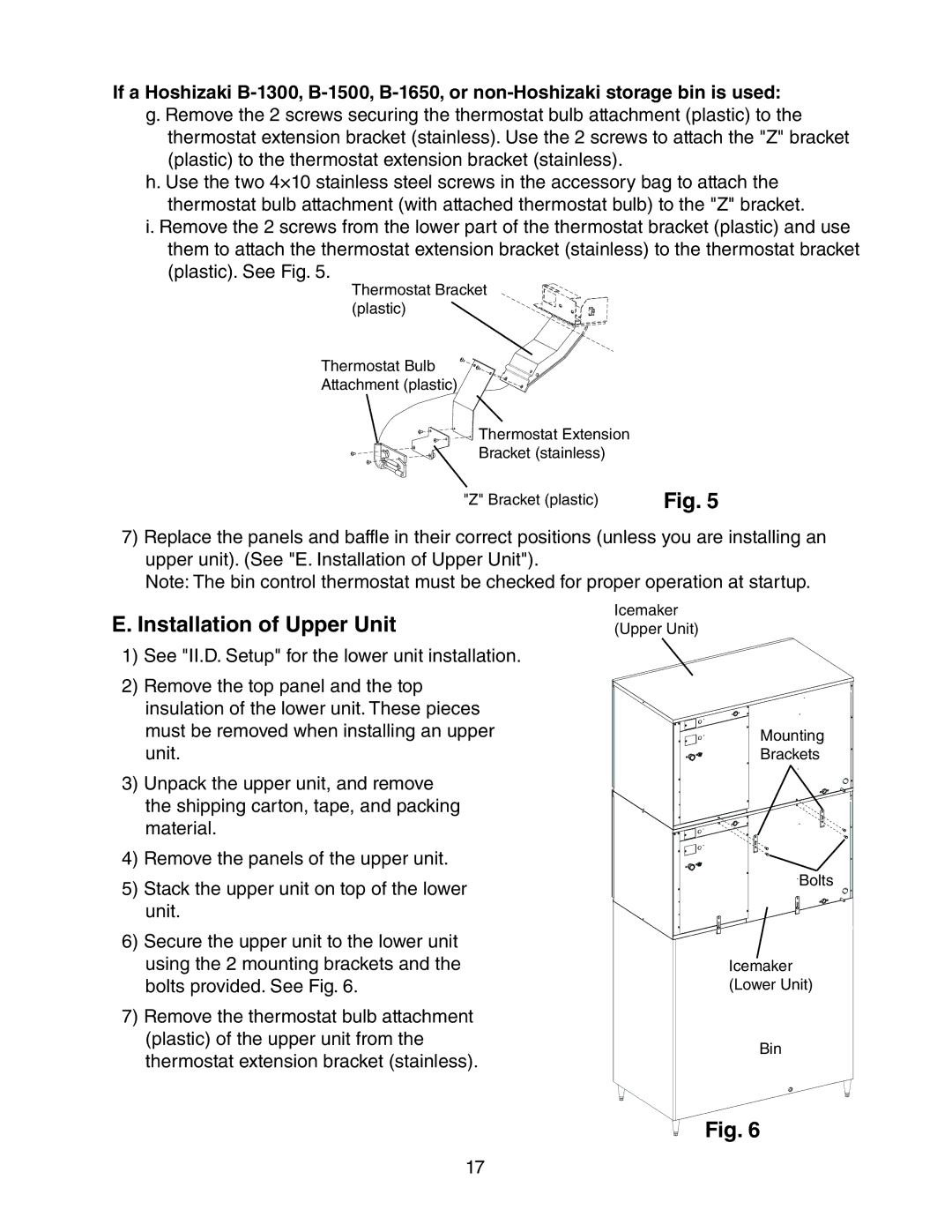 Hoshizaki KM-1900SWH/3, KM-1900SRH/3, KM-1900SAH/3 instruction manual Installation of Upper Unit 