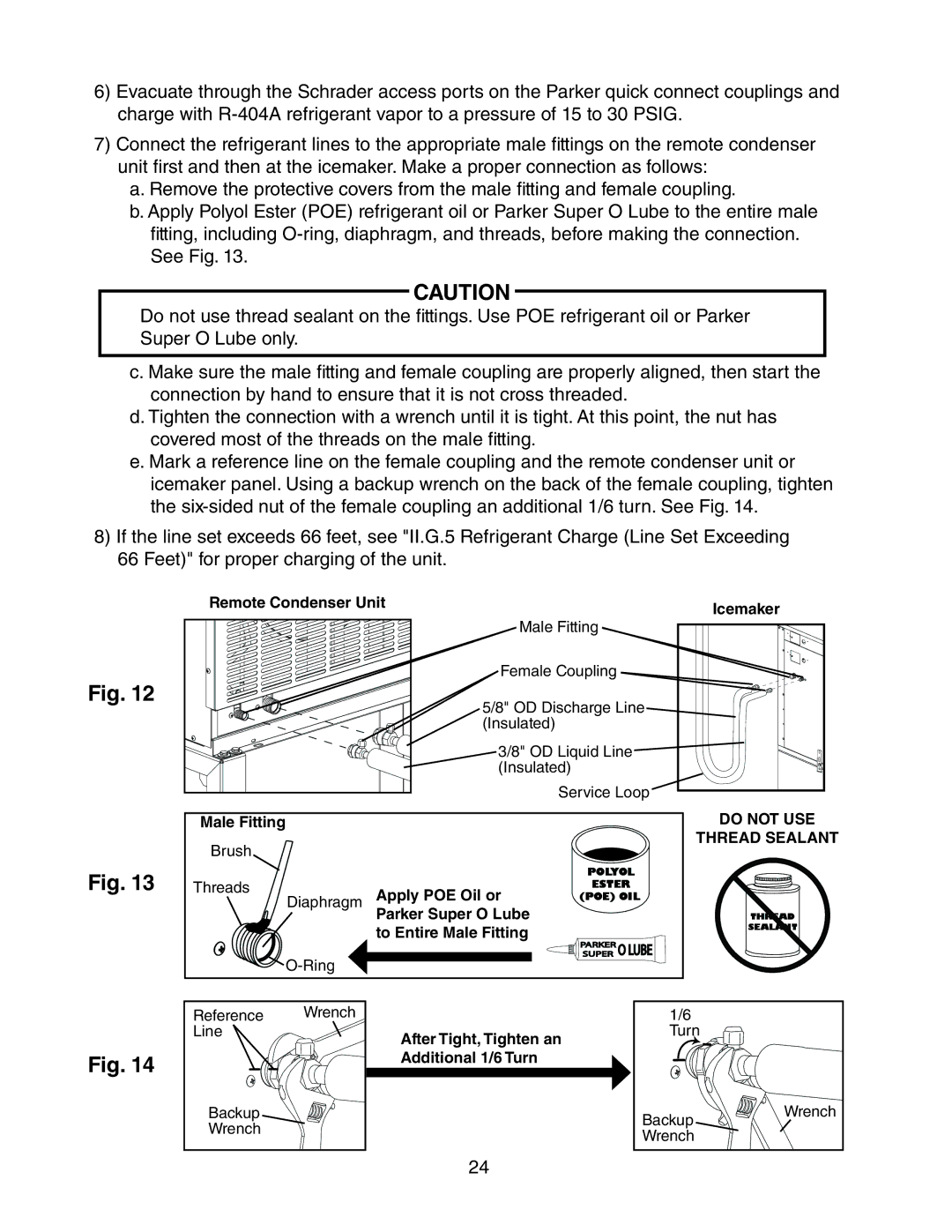 Hoshizaki KM-1900SRH/3, KM-1900SAH/3, KM-1900SWH/3 instruction manual Do not USE Thread Sealant 