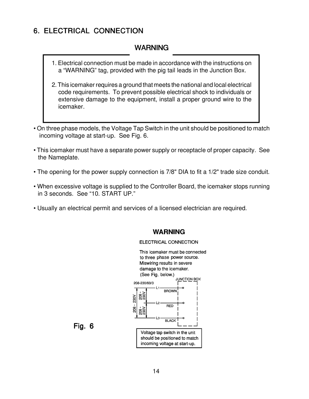 Hoshizaki KM-2000SRH3, KM-2000SWH3 instruction manual Electrical Connection 