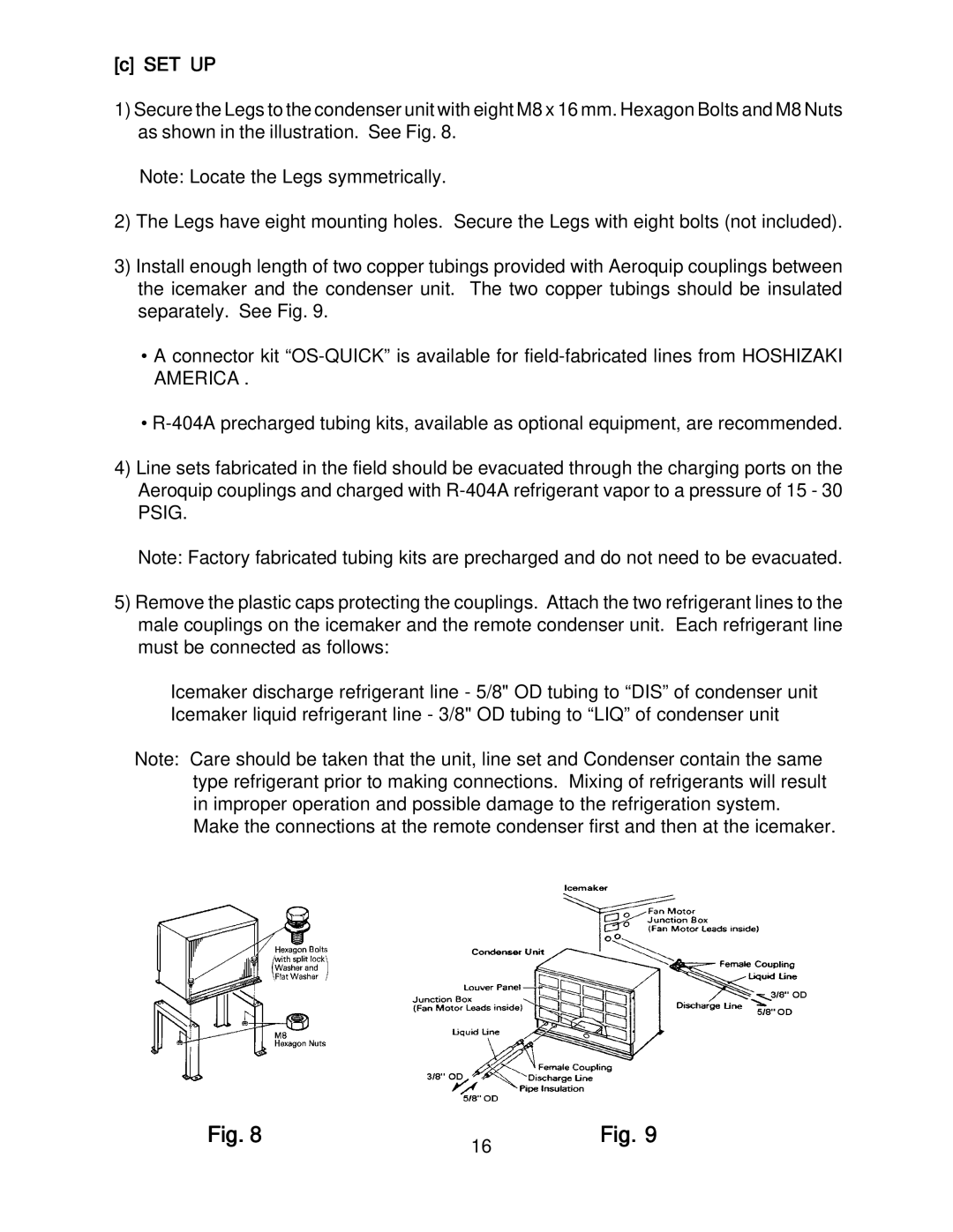 Hoshizaki KM-2000SRH3, KM-2000SWH3 instruction manual Set Up 