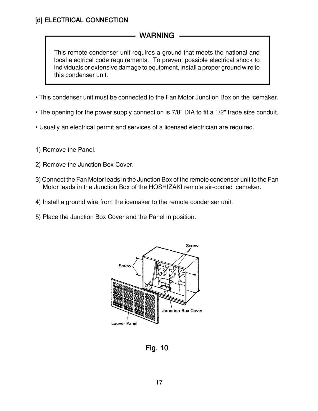 Hoshizaki KM-2000SWH3, KM-2000SRH3 instruction manual Electrical Connection 