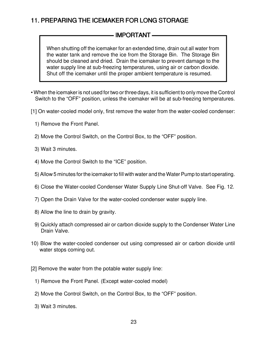 Hoshizaki KM-2000SWH3, KM-2000SRH3 instruction manual Preparing the Icemaker for Long Storage 