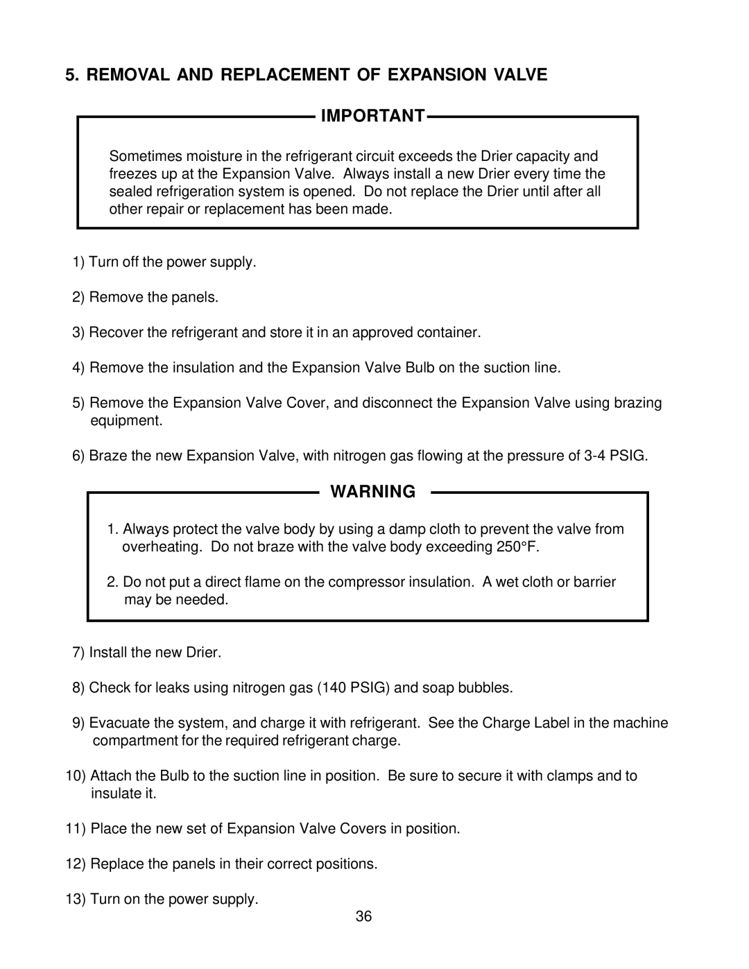 Hoshizaki KM-2400SRF3, KM-2400SRH3 service manual Removal and Replacement of Expansion Valve 