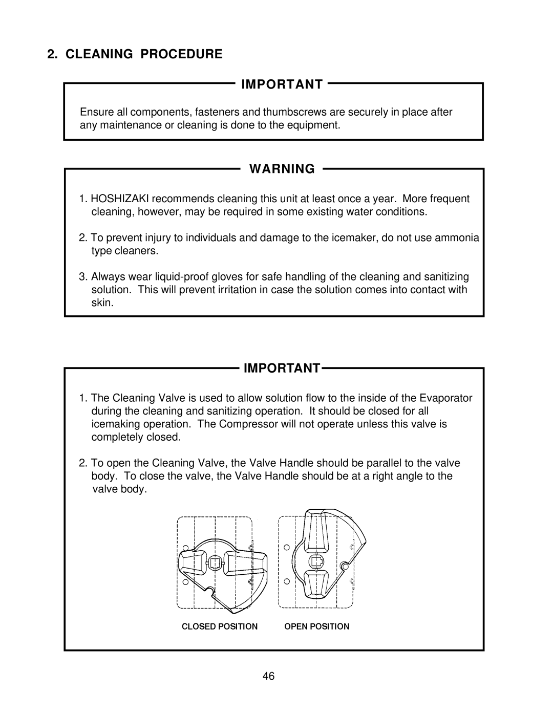 Hoshizaki KM-2400SRF3, KM-2400SRH3 service manual Cleaning Procedure 