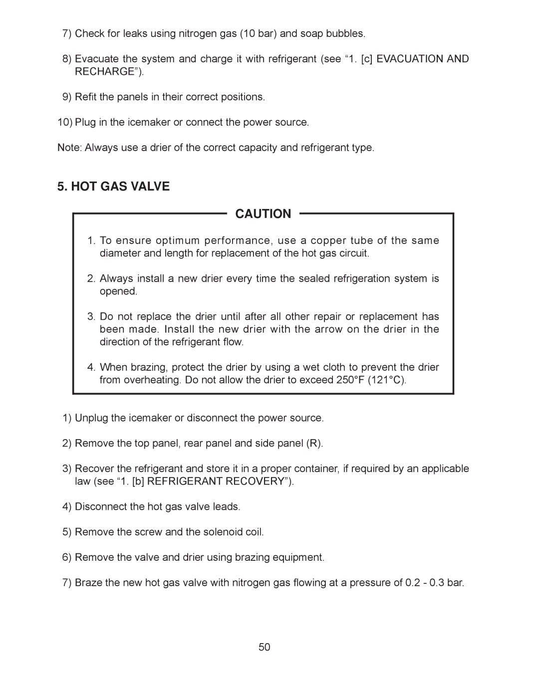 Hoshizaki KM-201BWH, KM-260BAH, KM-201BAH, KM-260BWH service manual HOT GAS Valve 