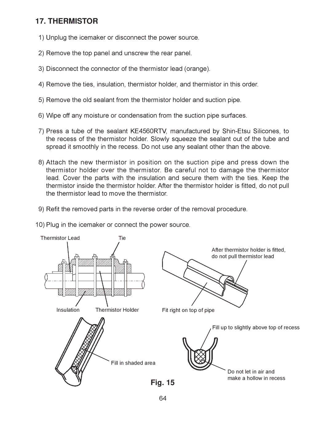 Hoshizaki KM-201BAH, KM-260BAH, KM-260BWH, KM-201BWH service manual Thermistor 