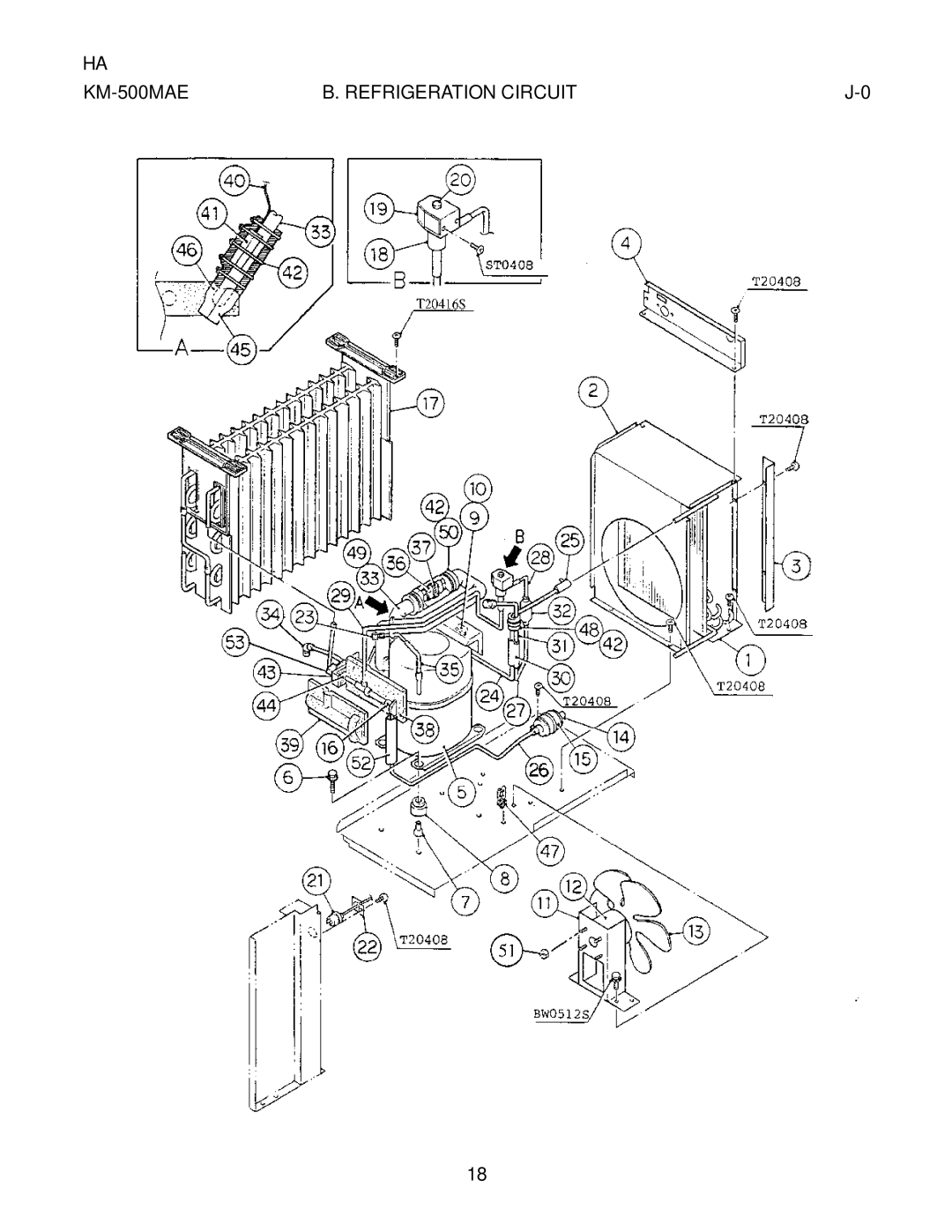 Hoshizaki KM-500MWE, KM-500MRE manual KM-500MAE Refrigeration Circuit 