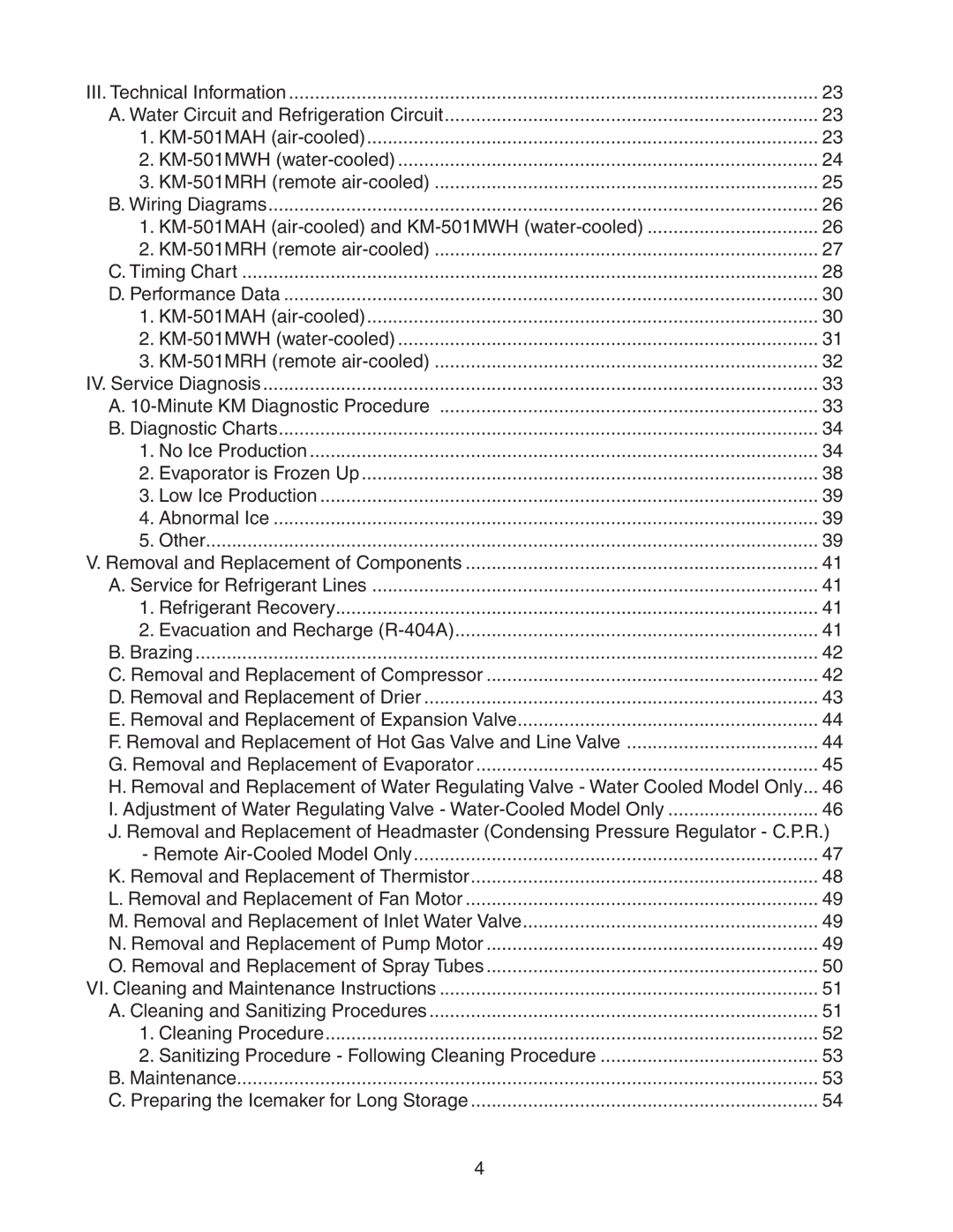 Hoshizaki KM-501MWH, KM-501MRH, KM-501MAH service manual 