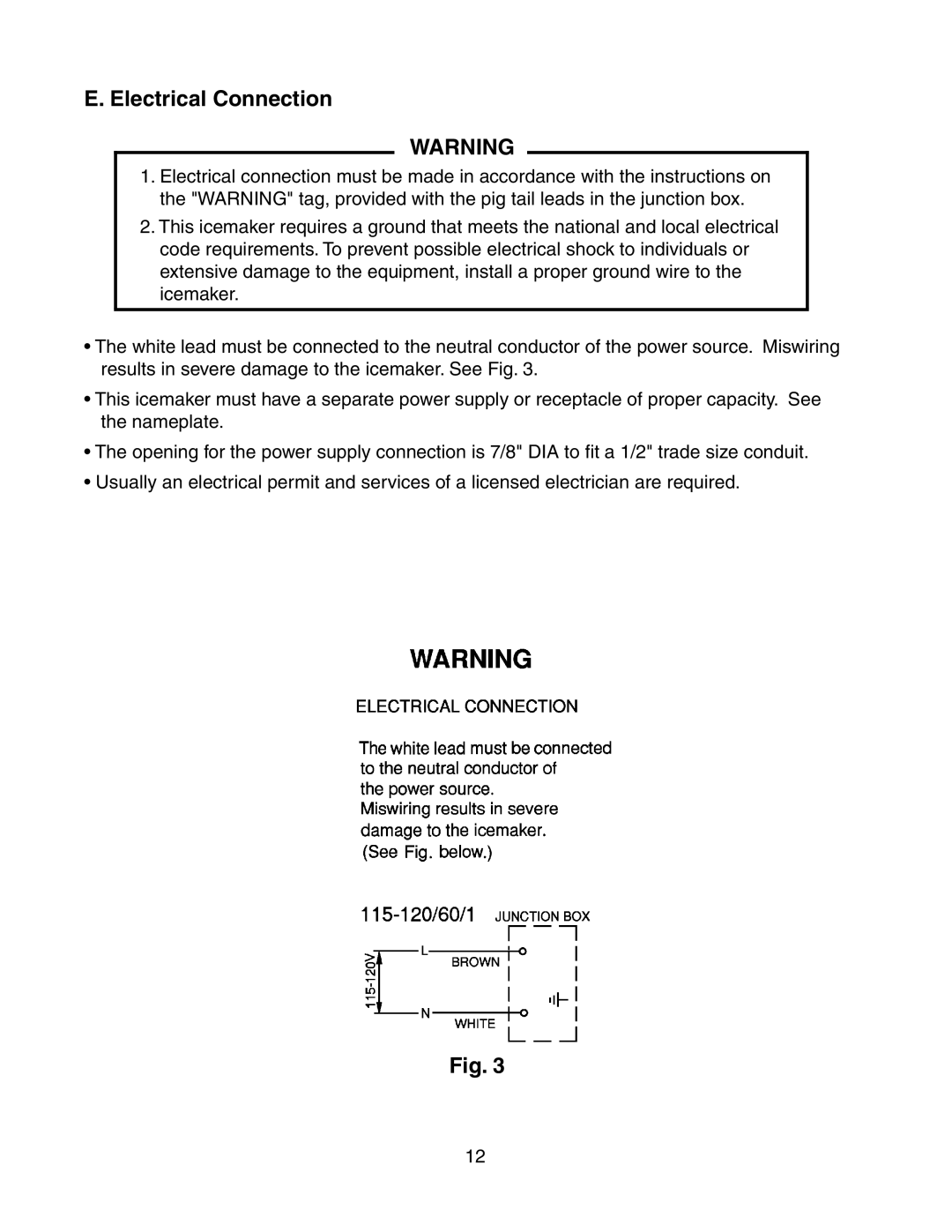 Hoshizaki KM-501MRH, KM-501MWH instruction manual Electrical Connection 