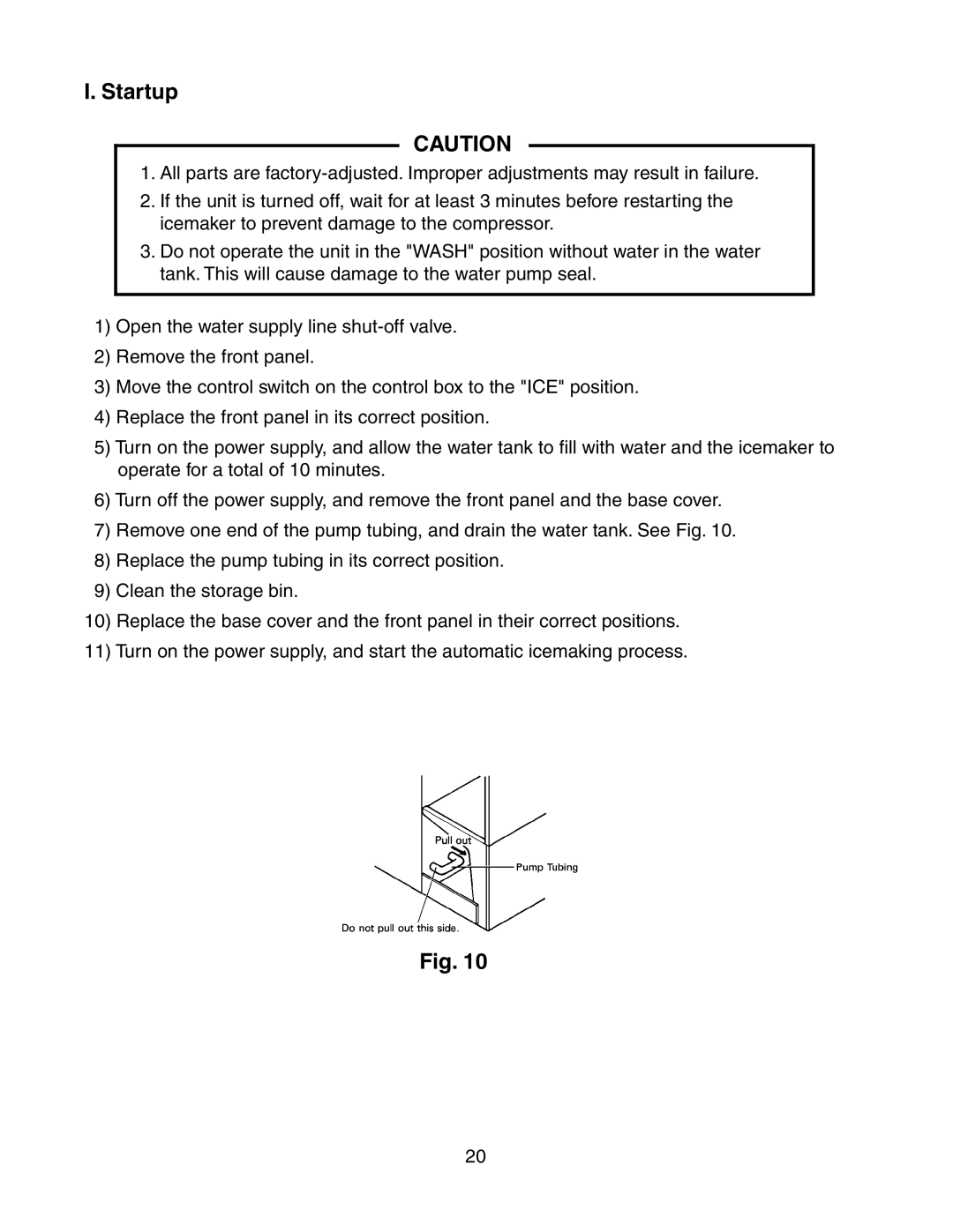 Hoshizaki KM-501MRH, KM-501MWH instruction manual Startup 