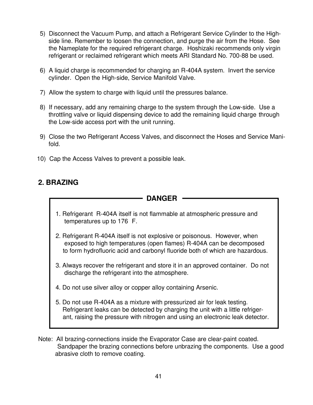 Hoshizaki KM-630MRF, KM-630MAF, KM-630MWF service manual Brazing 