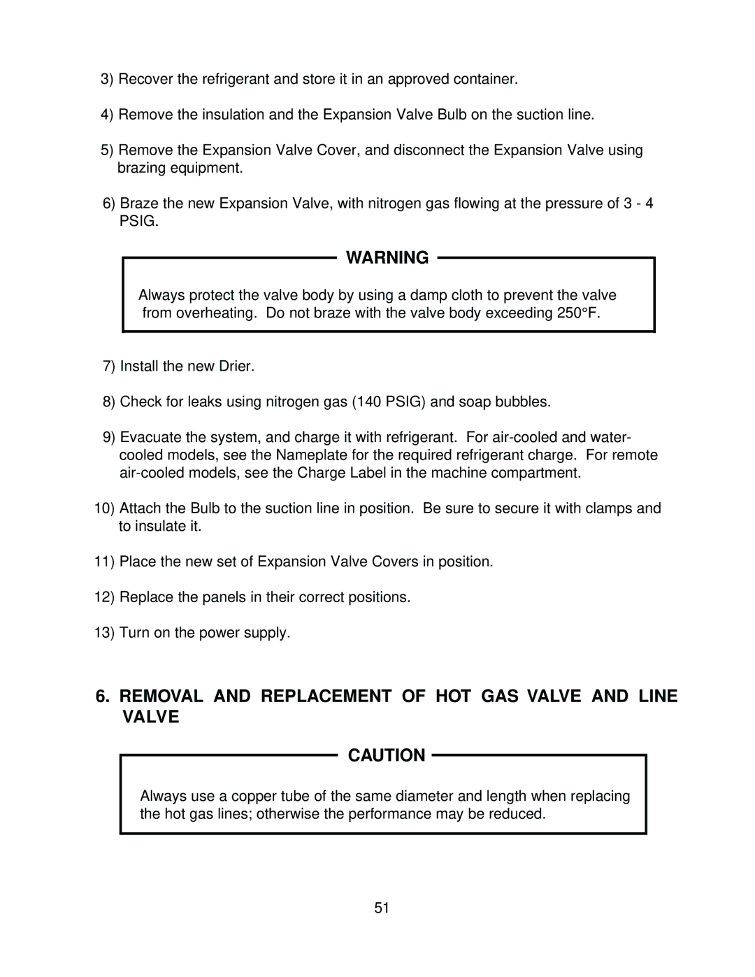 Hoshizaki KM-630MWH, KM-630MRH, KM-630MAH service manual Removal and Replacement of HOT GAS Valve and Line Valve 