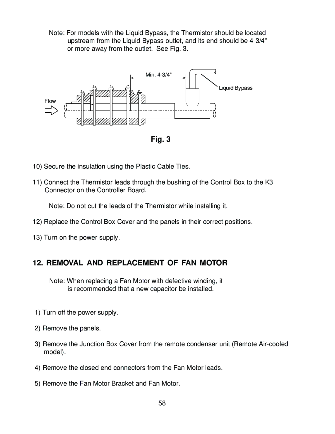 Hoshizaki KM-630MRH, KM-630MWH, KM-630MAH service manual Removal and Replacement of FAN Motor 