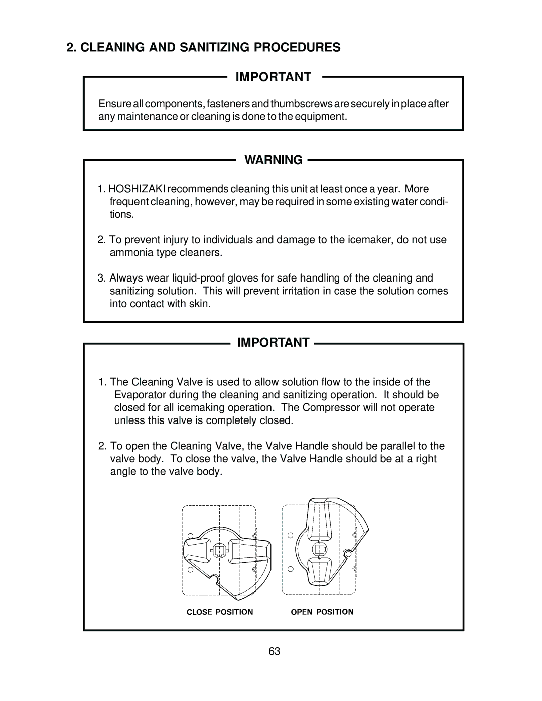 Hoshizaki KM-630MWH, KM-630MRH, KM-630MAH service manual Cleaning and Sanitizing Procedures 