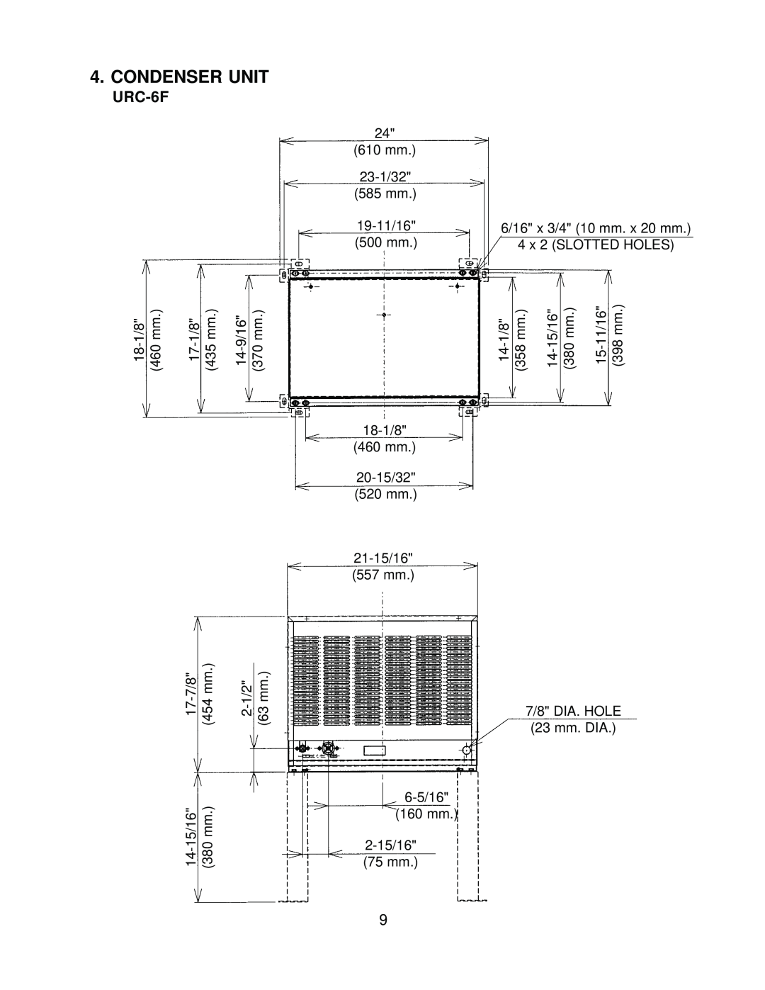 Hoshizaki KM-630MWH, KM-630MRH, KM-630MAH service manual Condenser Unit, URC-6F 