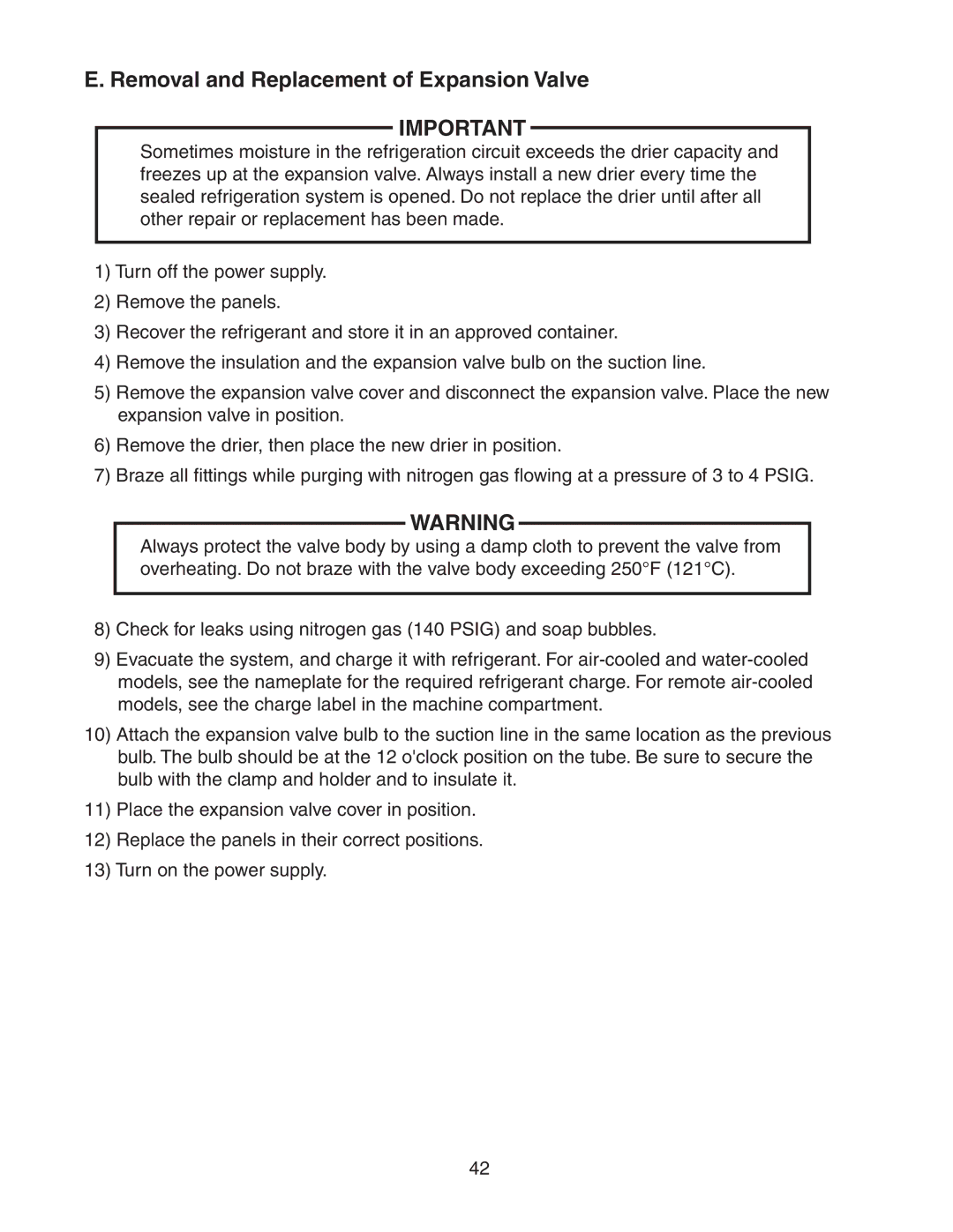 Hoshizaki KM-650MAH, KM-650MRH, KM-650MWH service manual Removal and Replacement of Expansion Valve 