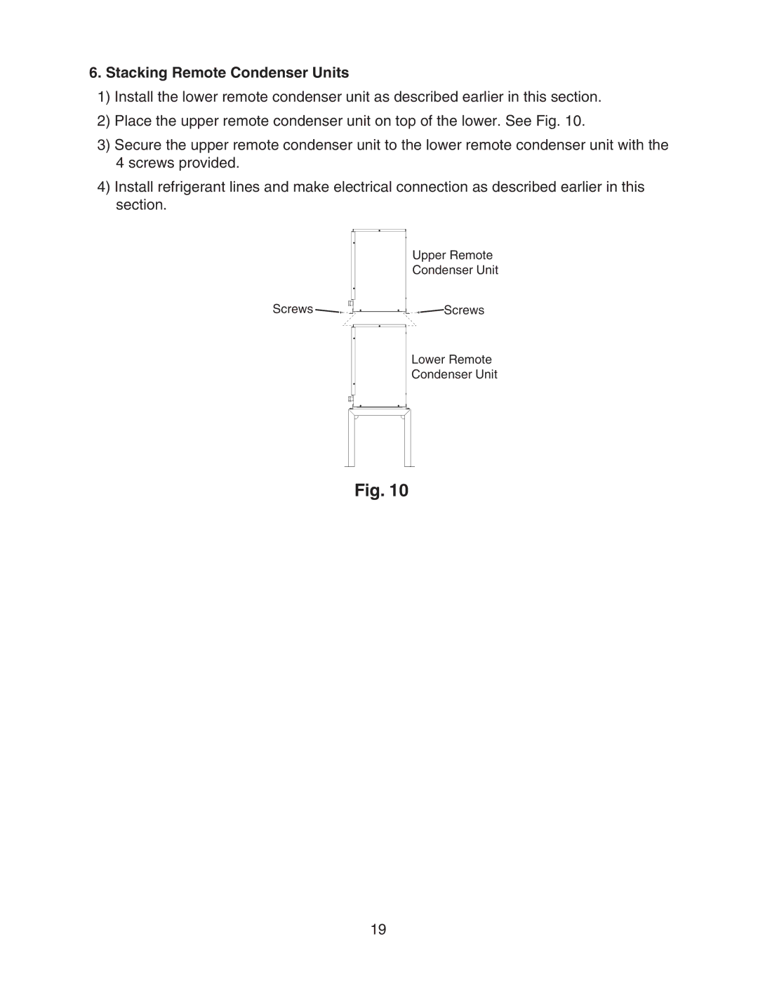 Hoshizaki KM-650MAH instruction manual Stacking Remote Condenser Units 