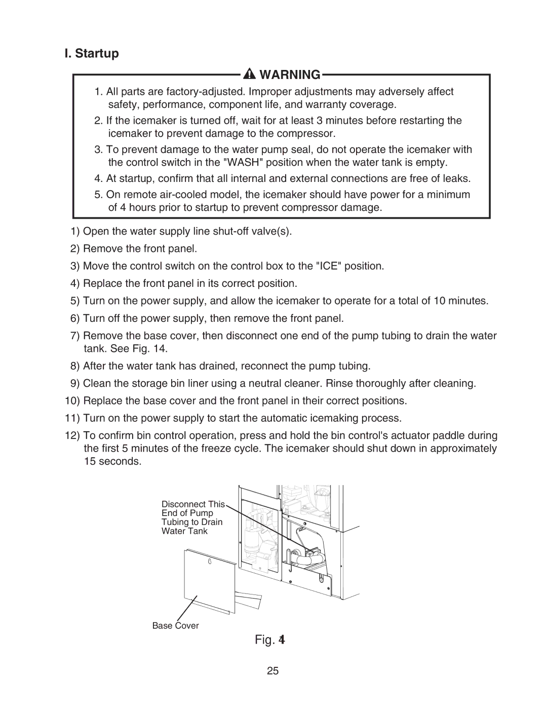 Hoshizaki KM-650MAH instruction manual Startup 