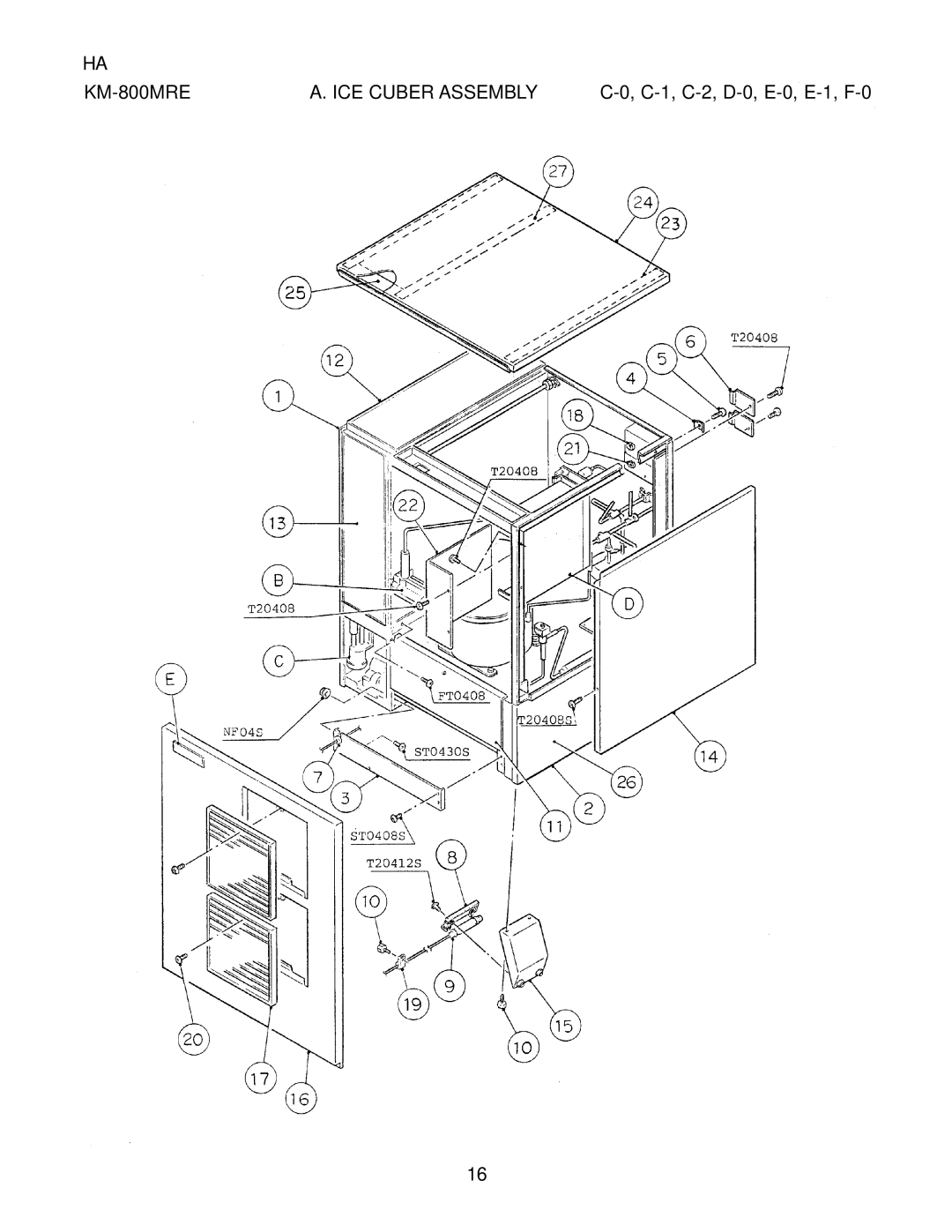 Hoshizaki KM-800MAE, KM-800MWE manual KM-800MRE 