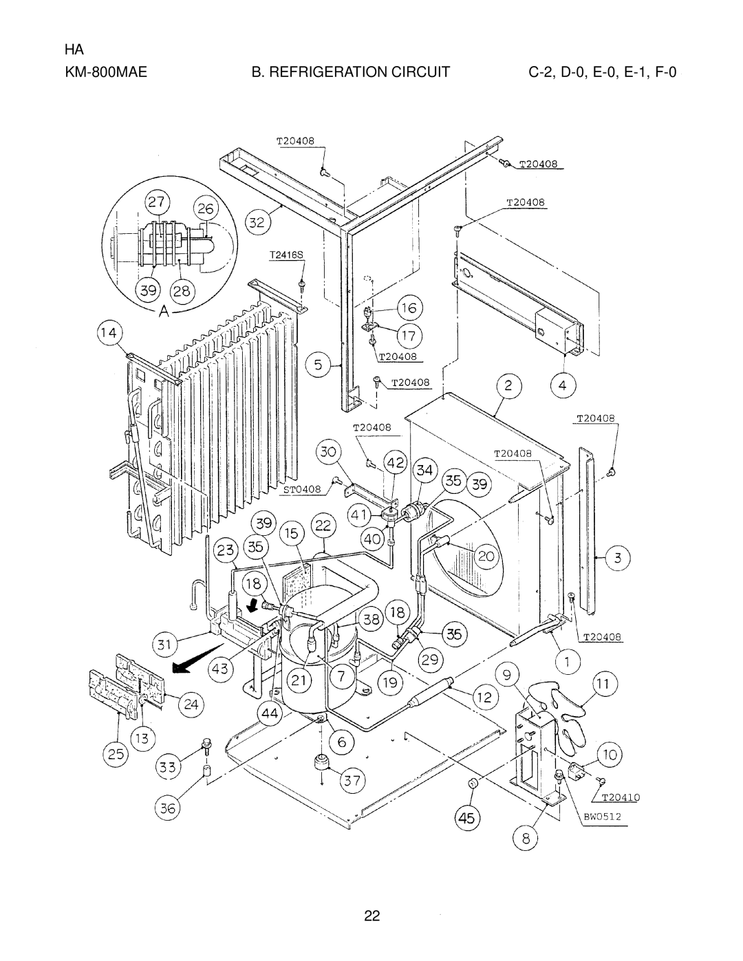 Hoshizaki KM-800MAE, KM-800MWE, KM-800MRE manual D-0, E-0, E-1, F-0 