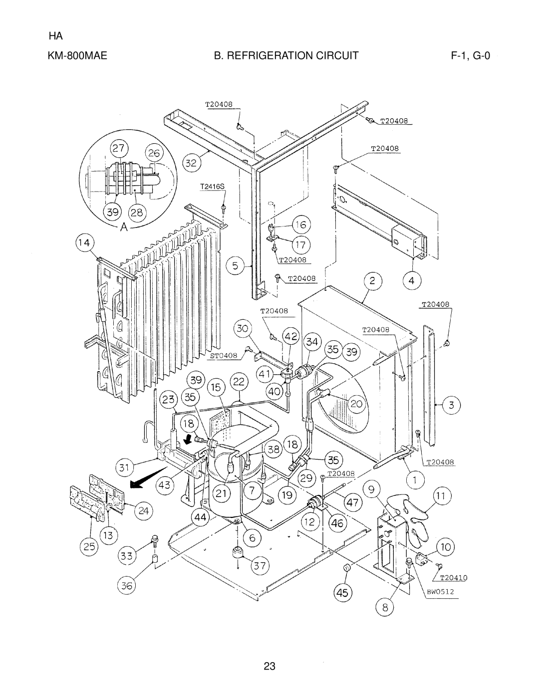 Hoshizaki KM-800MRE, KM-800MWE, KM-800MAE manual G-0 