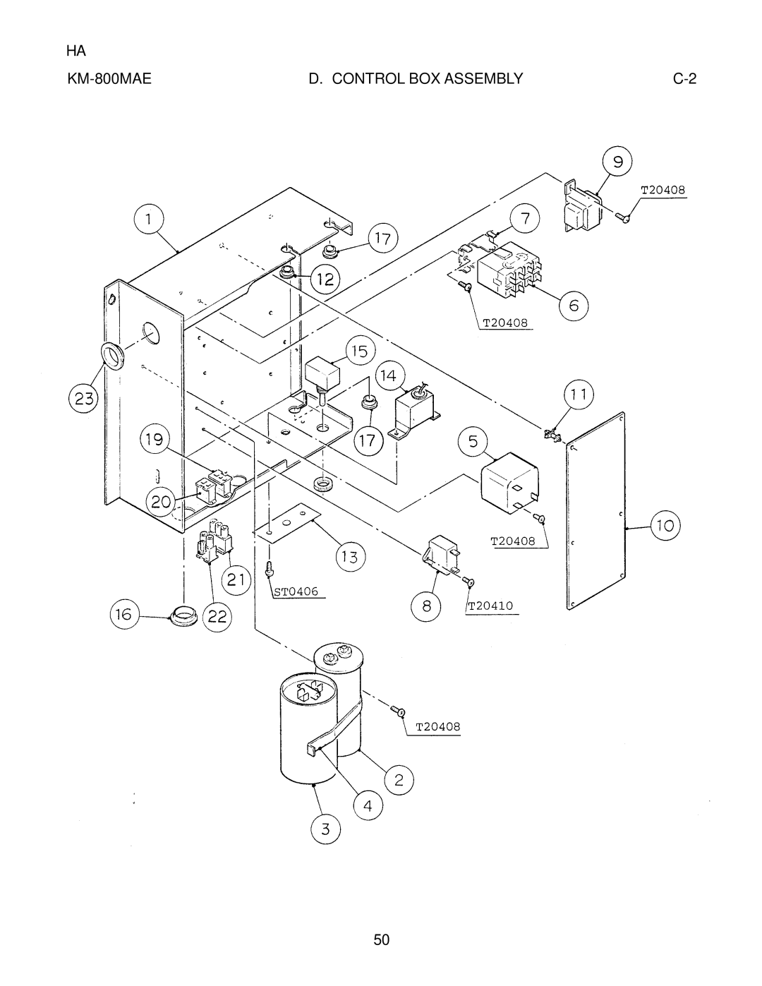 Hoshizaki KM-800MRE, KM-800MWE manual KM-800MAE 