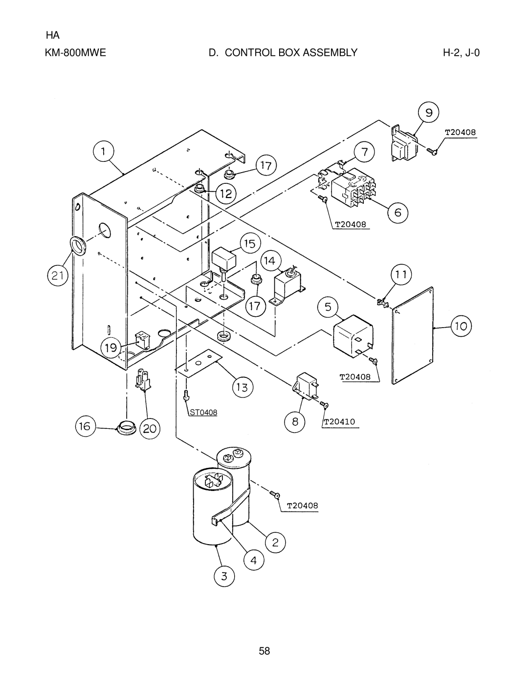 Hoshizaki KM-800MAE, KM-800MWE, KM-800MRE manual J-0 