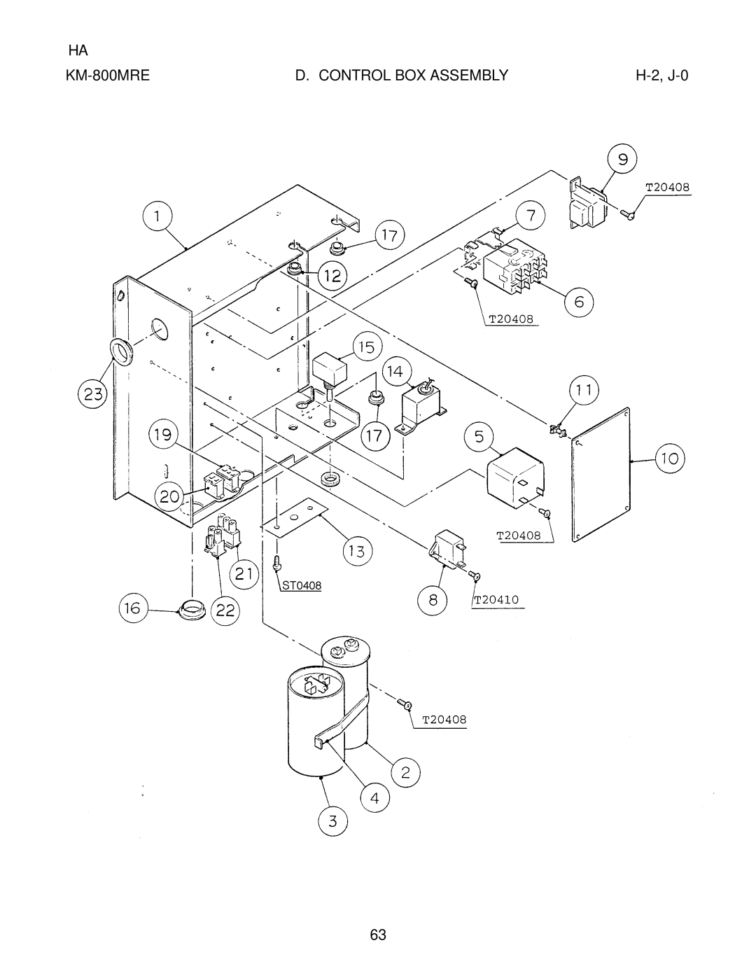 Hoshizaki KM-800MWE, KM-800MAE, KM-800MRE manual J-0 