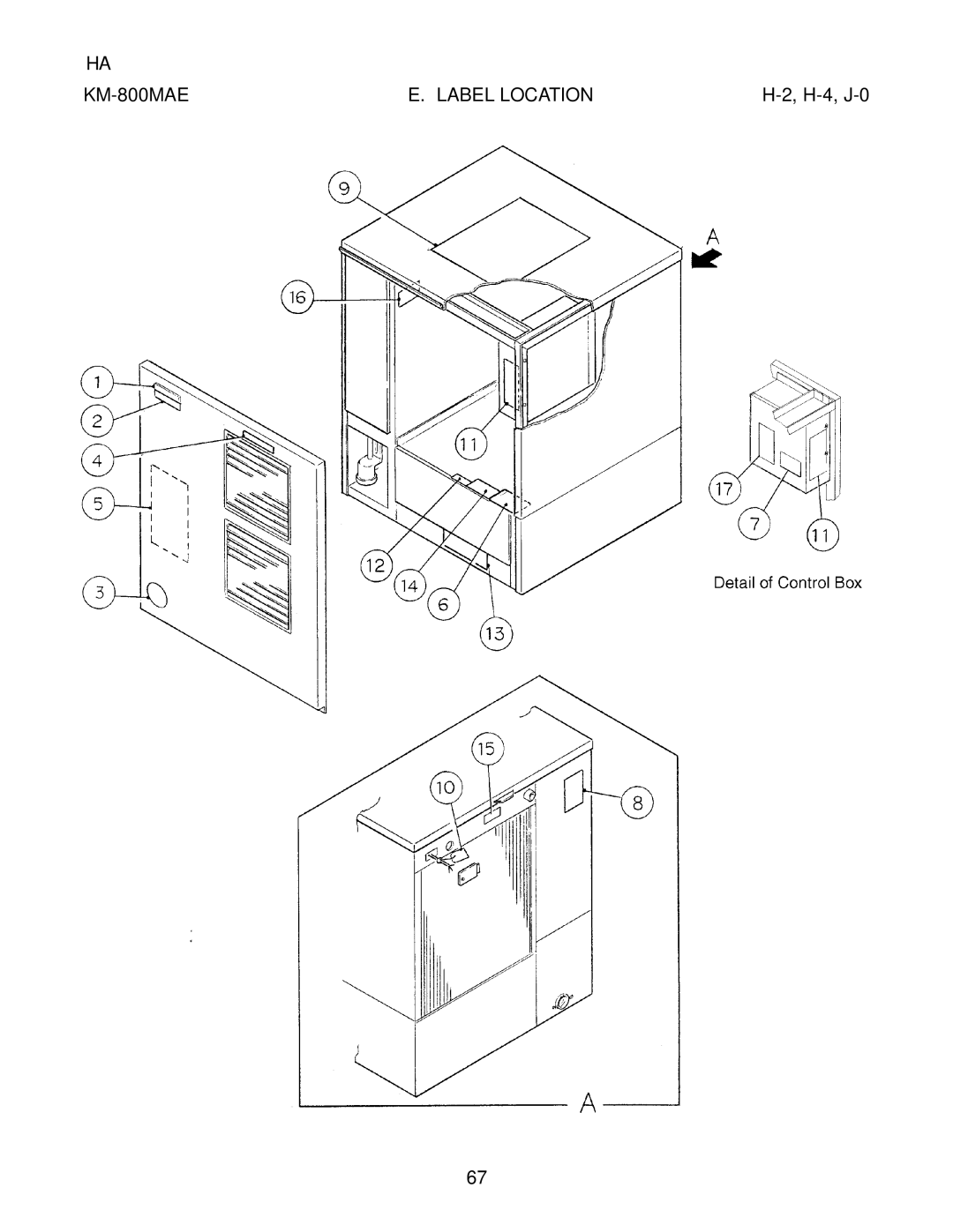 Hoshizaki KM-800MAE, KM-800MWE, KM-800MRE manual H-4, J-0 