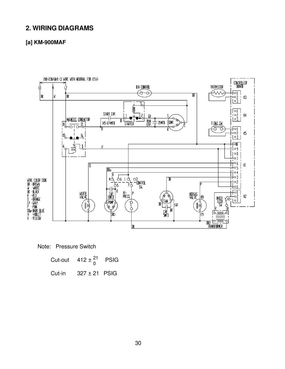 Hoshizaki KM-900MRF3, KM-900MWF service manual Wiring Diagrams, KM-900MAF 