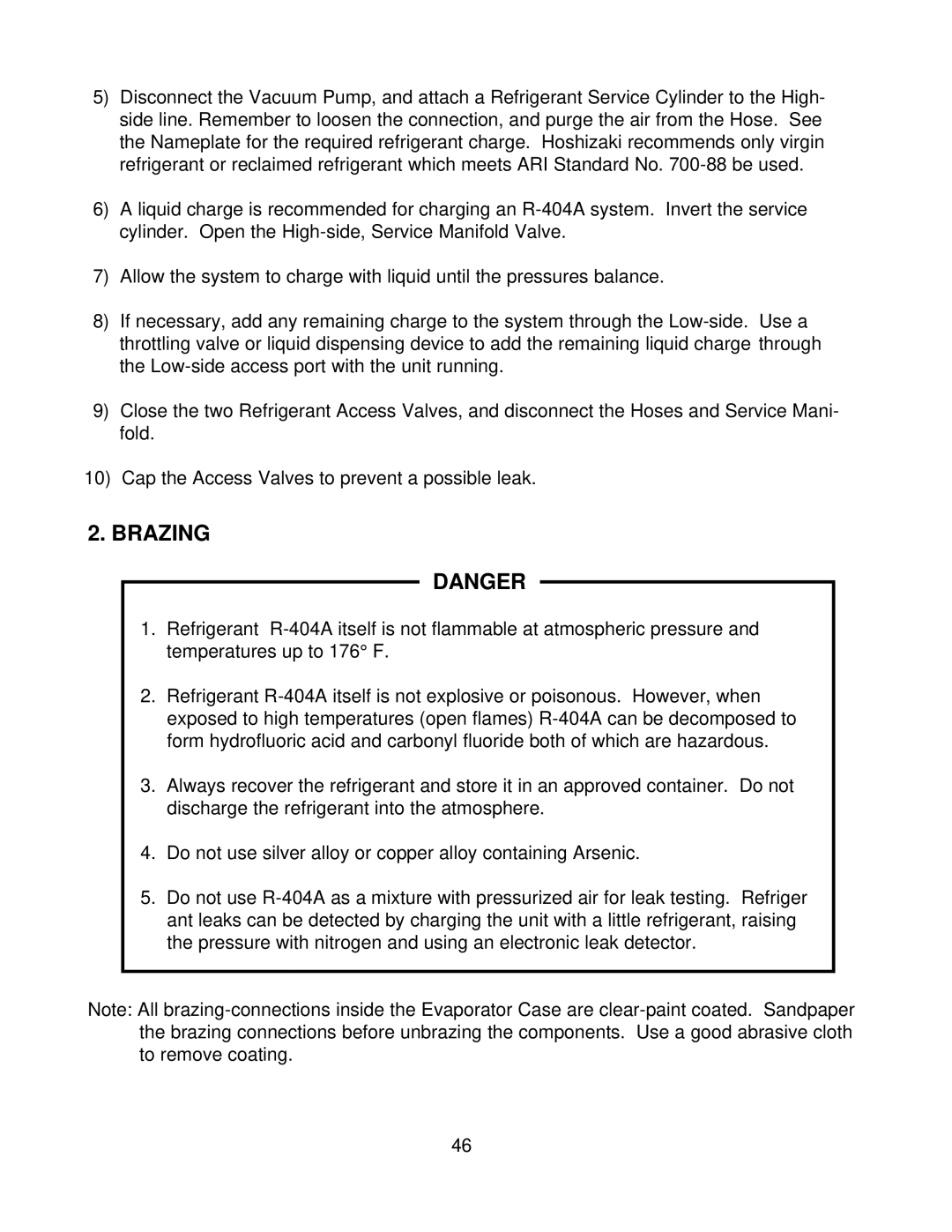 Hoshizaki KM-900MRF3, KM-900MWF, KM-900MAF service manual Brazing 