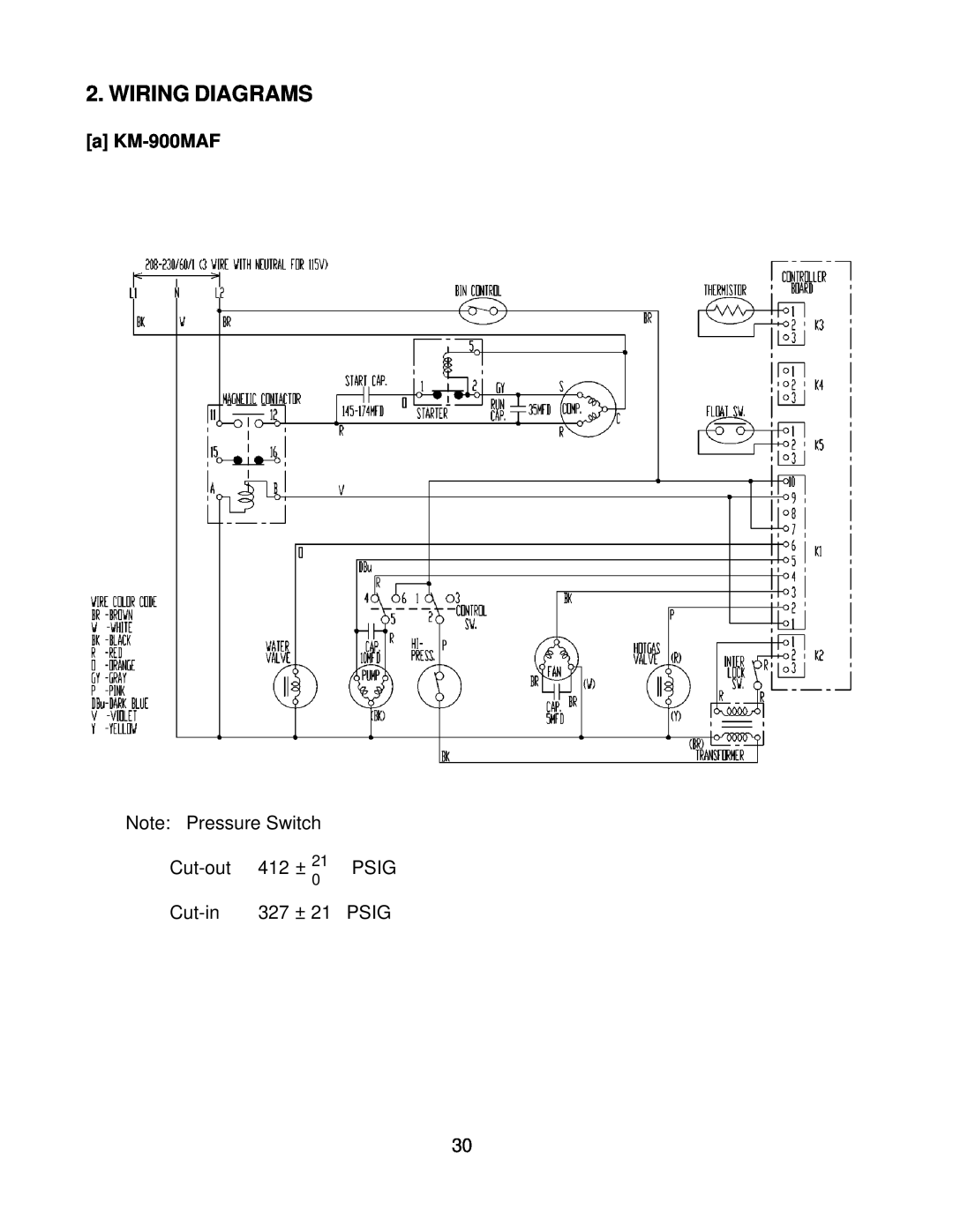 Hoshizaki KM-900MRF3, KM-900MWF service manual Wiring Diagrams, a KM-900MAF 