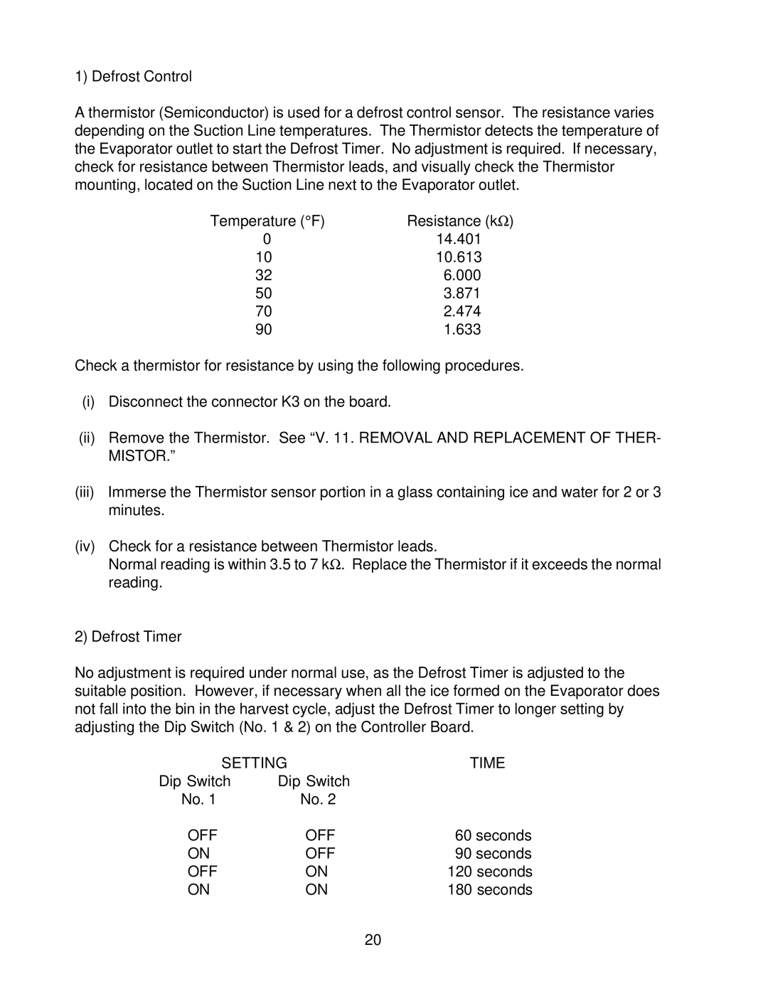 Hoshizaki KM2000SWF3, KM-2000SRH3, KM-2000SRF3, KM-2000SWH3 service manual Setting Time 