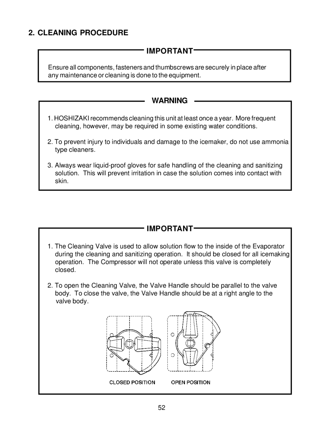 Hoshizaki KM2000SWF3, KM-2000SRH3, KM-2000SRF3, KM-2000SWH3 service manual Cleaning Procedure 