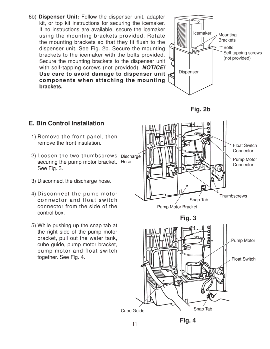 Hoshizaki KMD-410MAH, KMD-410MWH instruction manual Bin Control Installation 