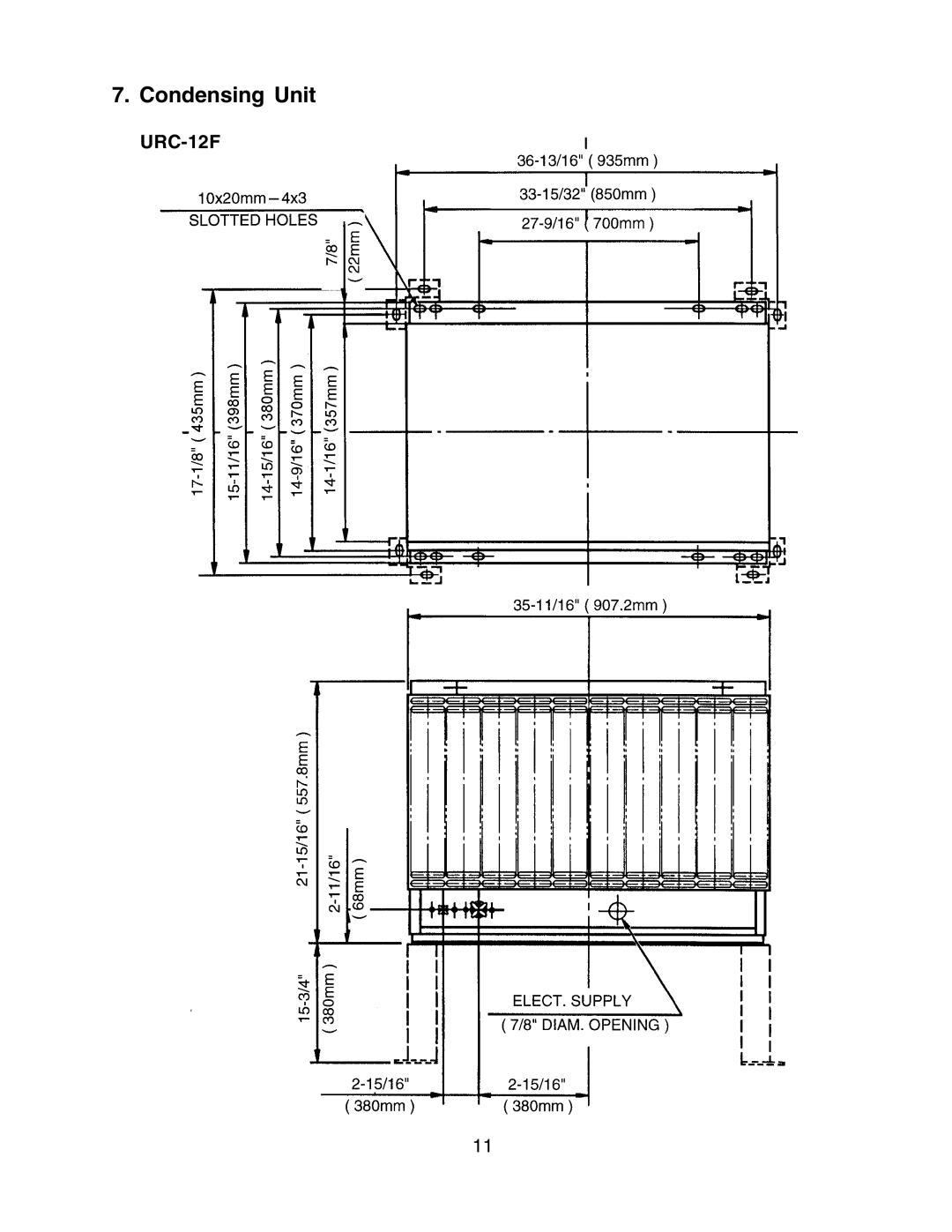 Hoshizaki KMD-900MRH, KMD-900MAH, KMD-700MAH, KMD-700MWH, KMD-700MRH, KMD-900MWH service manual Condensing Unit, URC-12F 