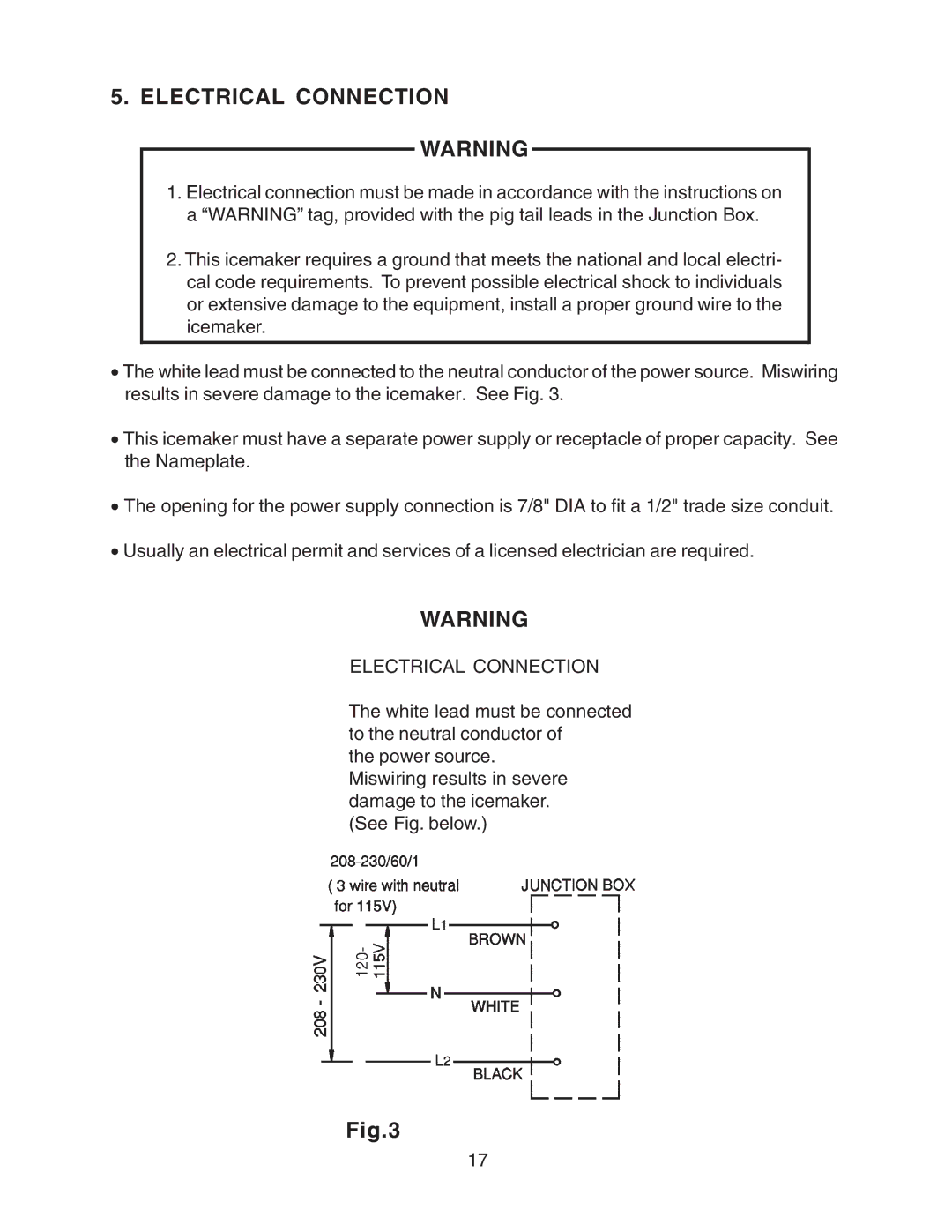 Hoshizaki KMD-900MRH, KMD-900MAH, KMD-700MAH, KMD-700MWH, KMD-700MRH, KMD-900MWH instruction manual Electrical Connection 