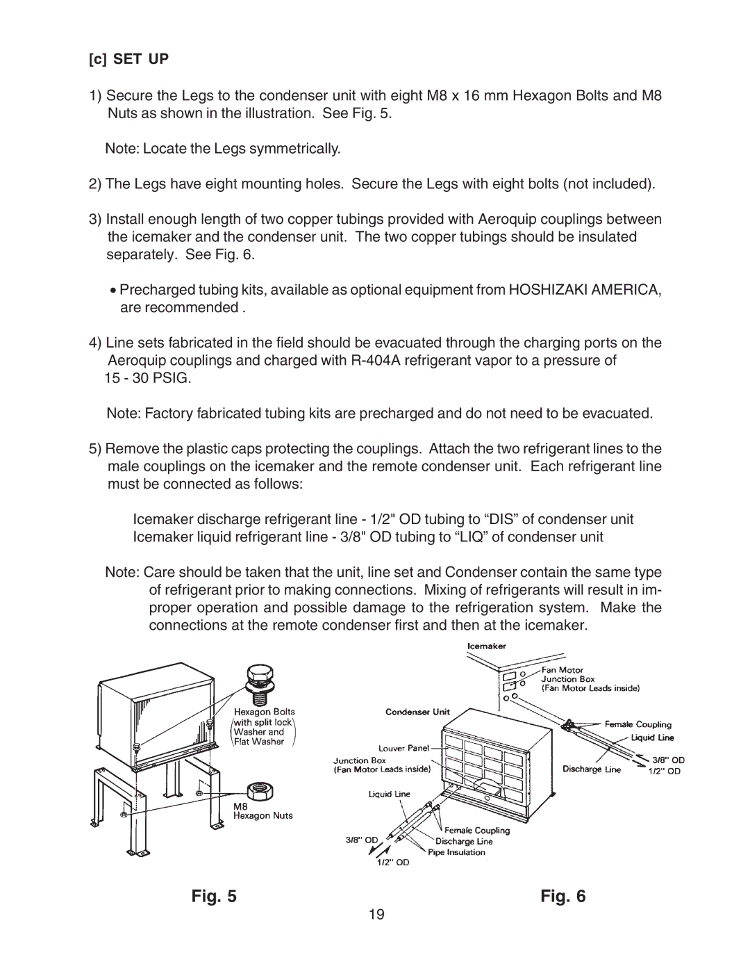 Hoshizaki KMD-700MAH, KMD-900MAH, KMD-700MWH, KMD-700MRH, KMD-900MWH, KMD-900MRH instruction manual Set Up 