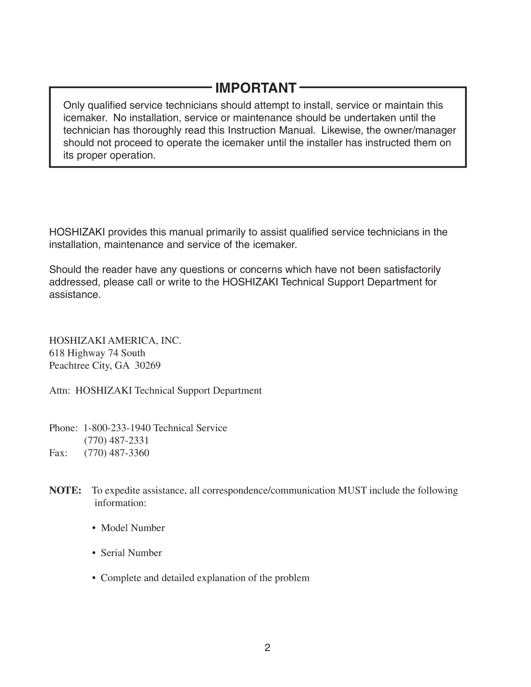 Hoshizaki KMD-700MWH, KMD-900MAH, KMD-700MAH, KMD-700MRH, KMD-900MWH, KMD-900MRH instruction manual Hoshizaki AMERICA, INC 