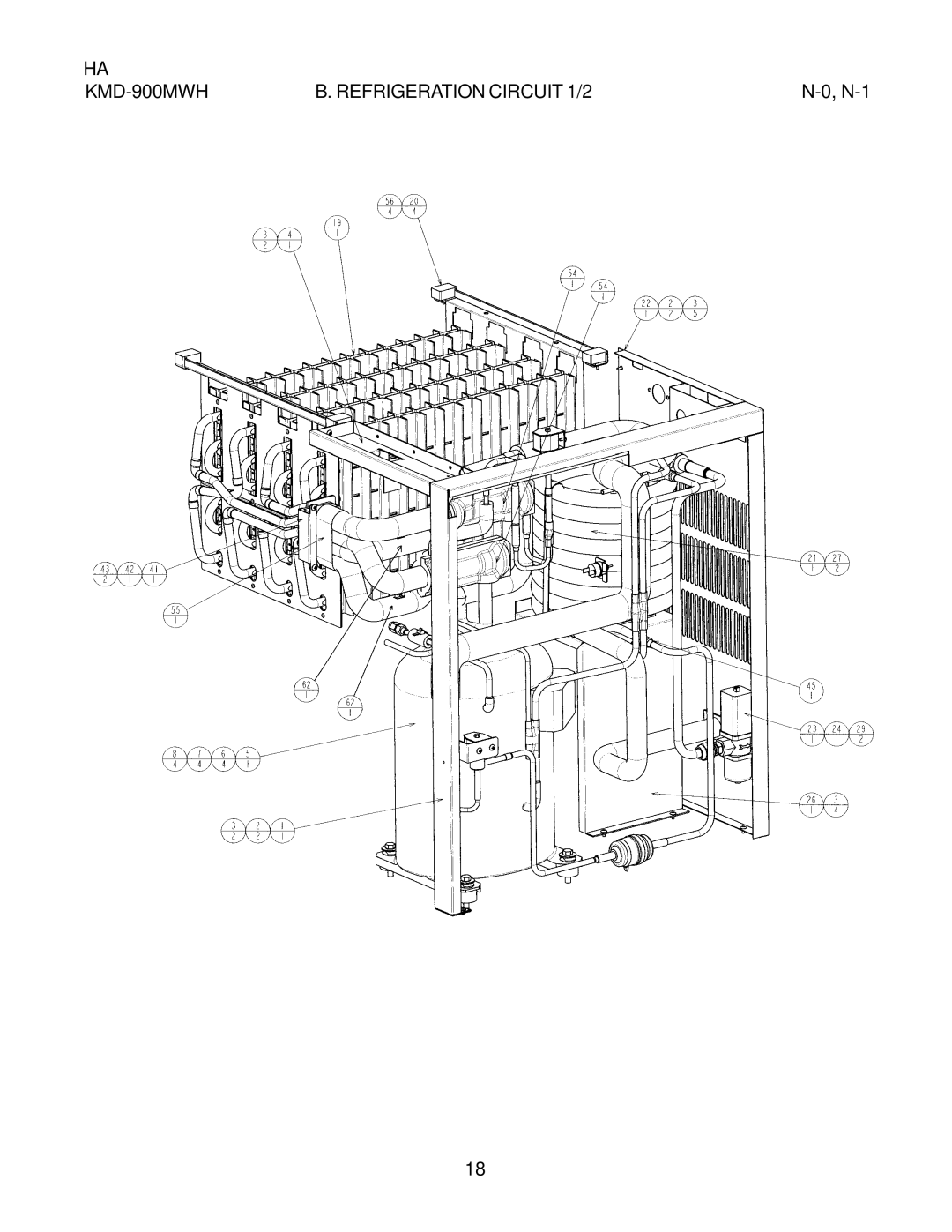 Hoshizaki KMD-900MAH, KMD-900MRH manual KMD-900MWH Refrigeration Circuit 1/2 