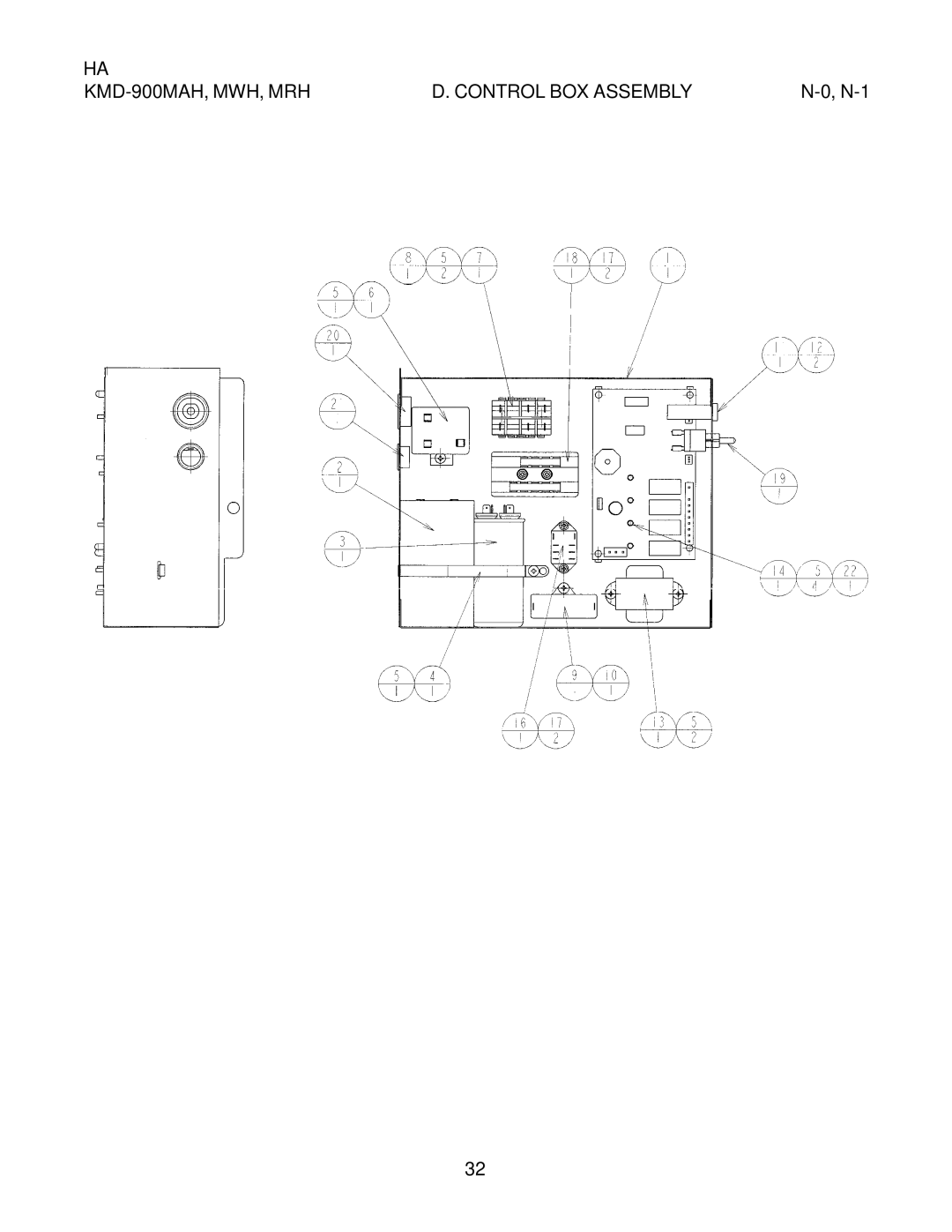 Hoshizaki KMD-900MRH, KMD-900MWH manual KMD-900MAH, MWH, MRH Control BOX Assembly 