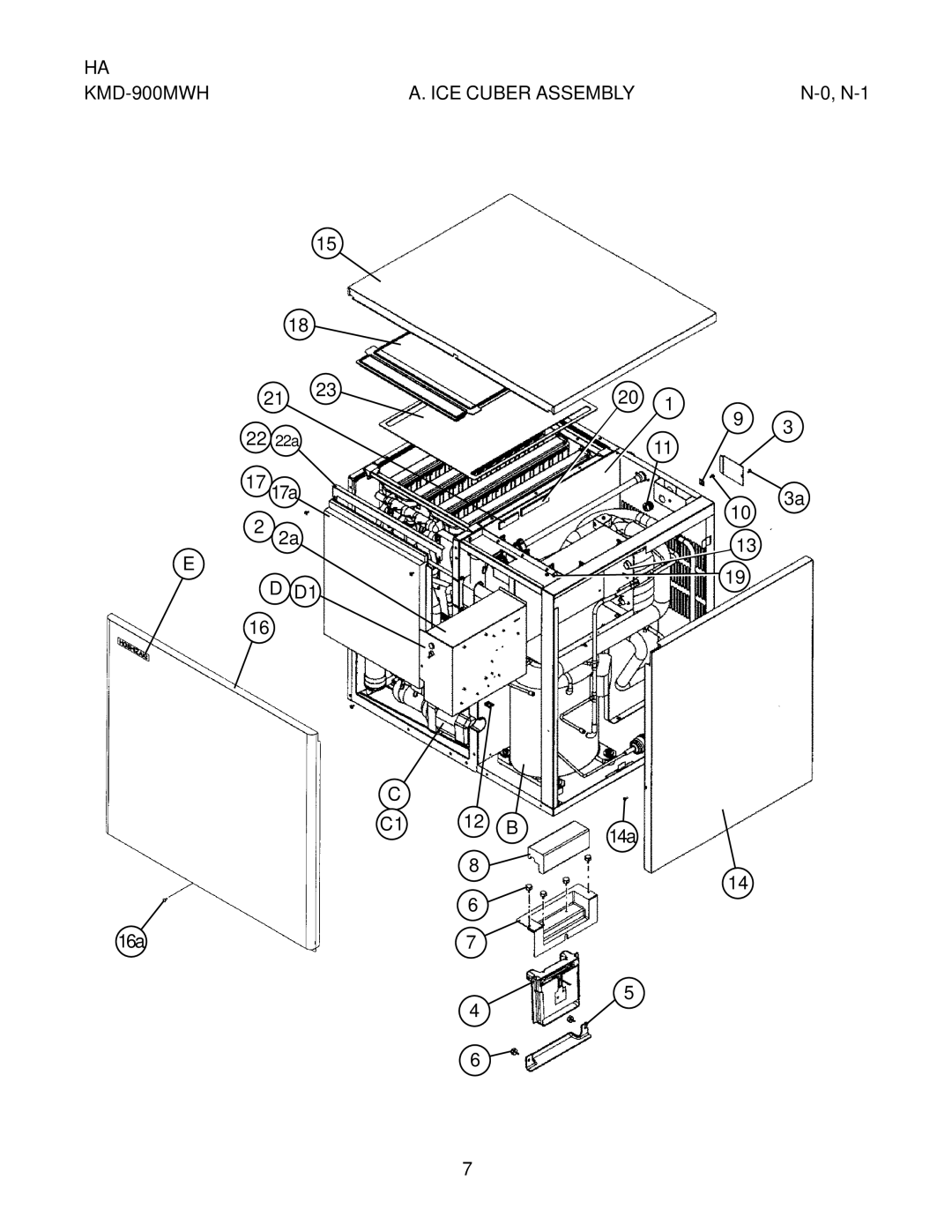 Hoshizaki KMD-900MWH, KMD-900MAH, KMD-900MRH manual ICE Cuber Assembly 