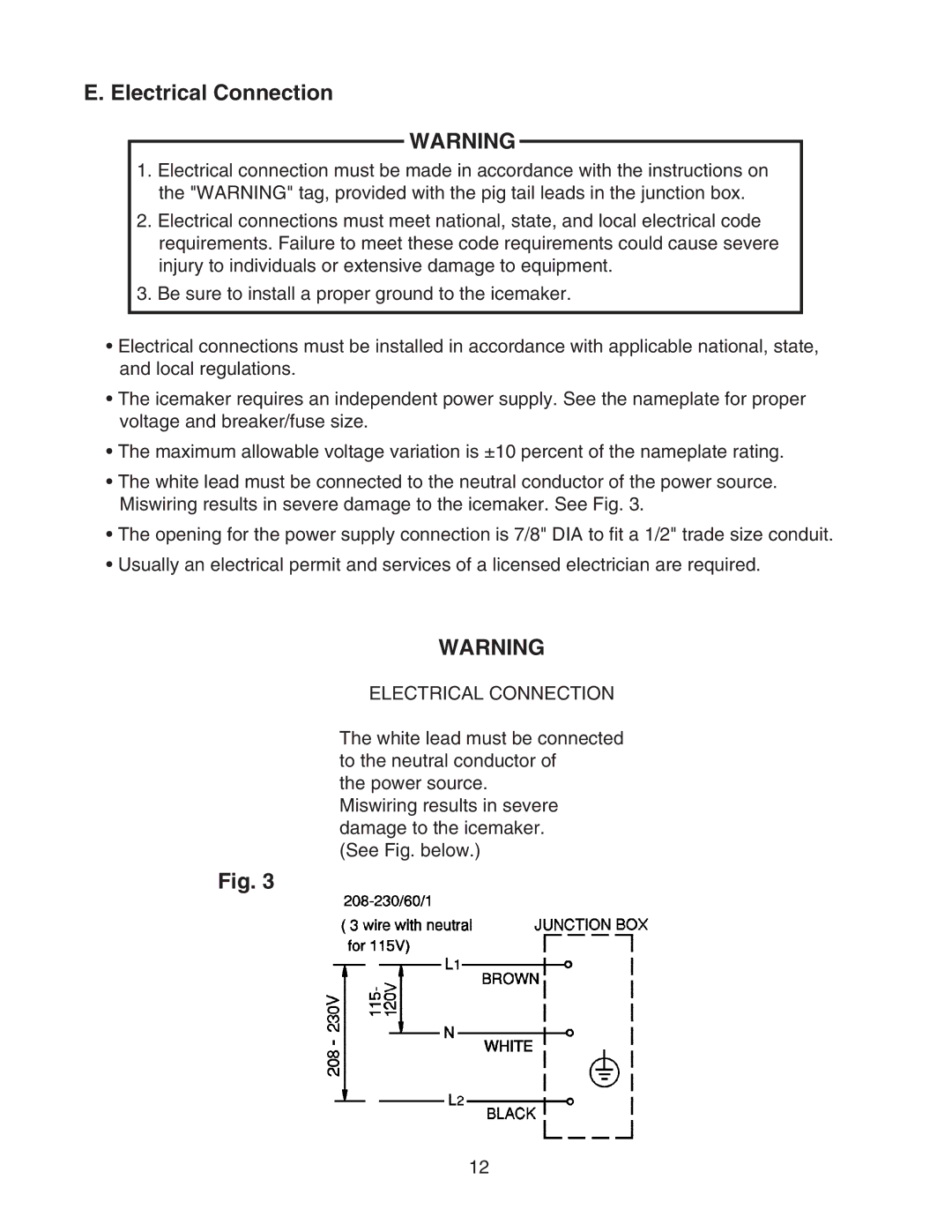 Hoshizaki KMD-901MAH, KMD-901MRH, KMD-901MWH instruction manual Electrical Connection 