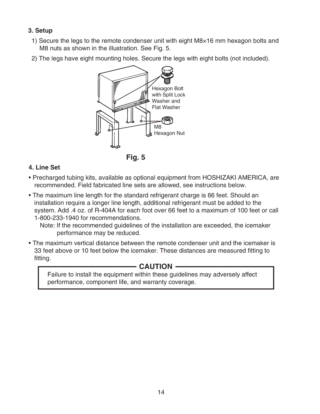 Hoshizaki KMD-901MWH, KMD-901MAH, KMD-901MRH instruction manual Setup, Line Set 