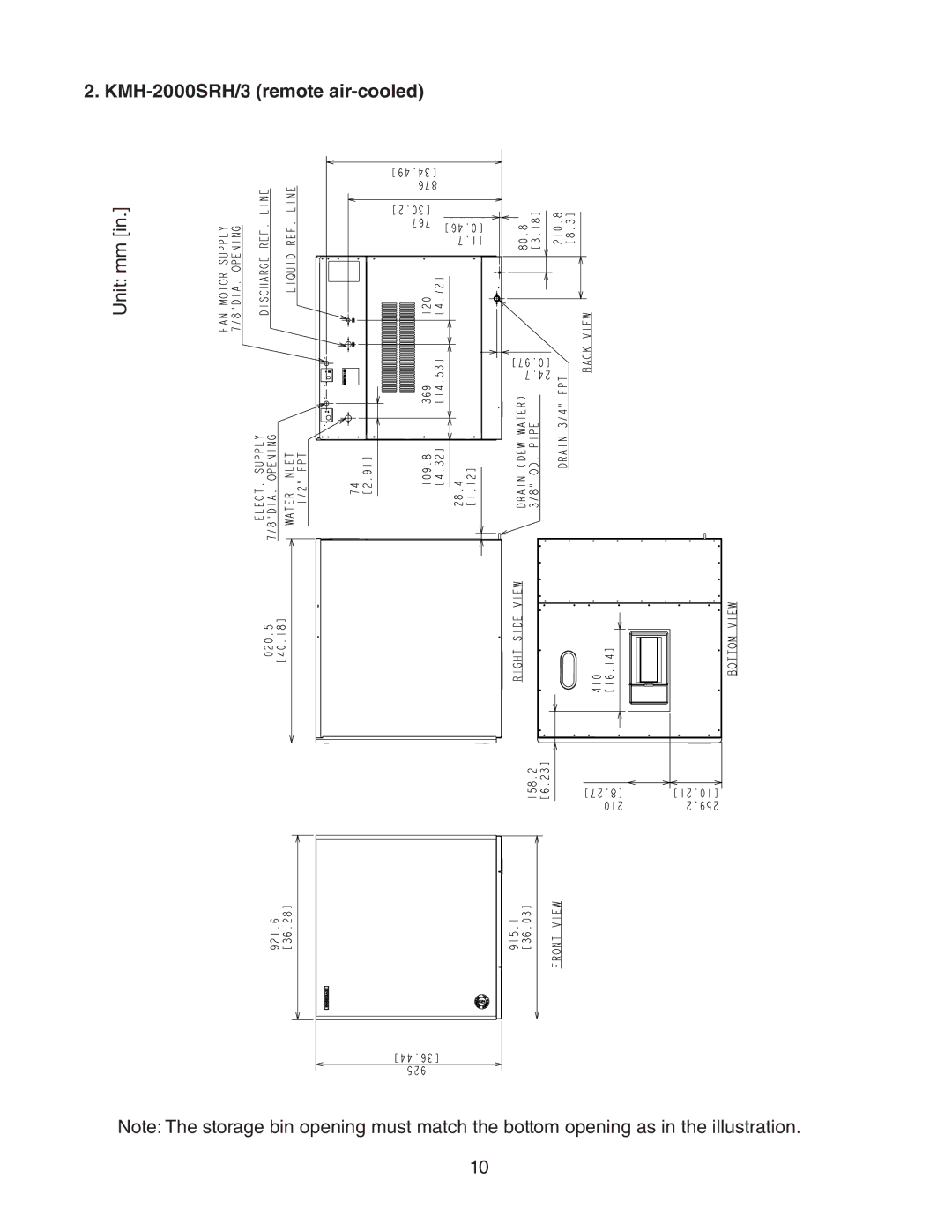 Hoshizaki KMH-2000SWH/3 instruction manual KMH-2000SRH/3 remote air-cooled 