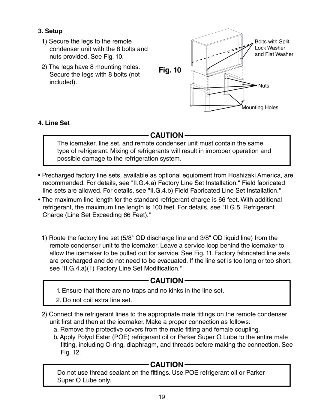 Hoshizaki KMH-2000SWH/3, KMH-2000SRH/3 instruction manual Setup, Line Set 