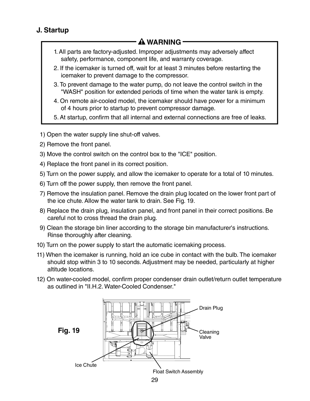 Hoshizaki KMH-2000SWH/3, KMH-2000SRH/3 instruction manual Startup 