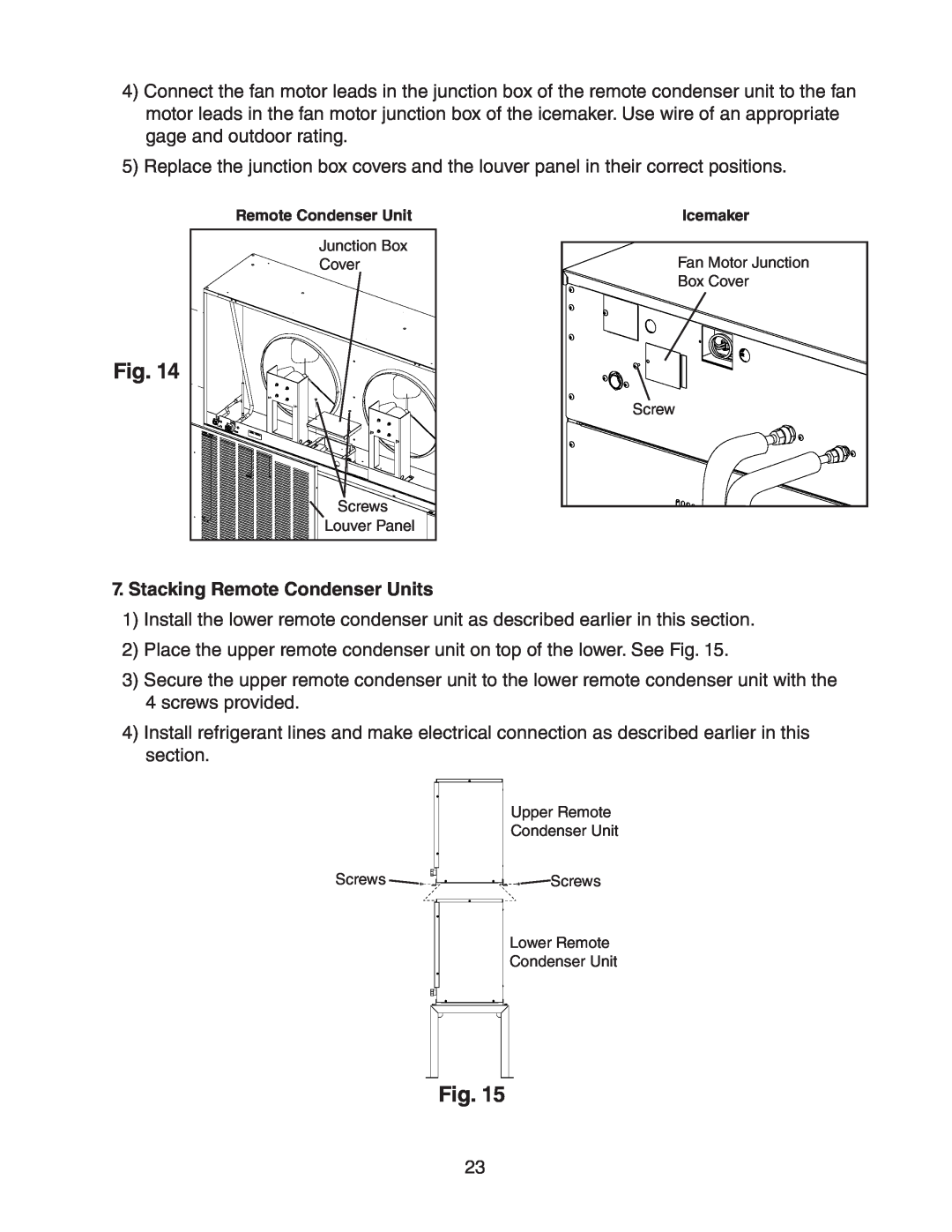 Hoshizaki KMH-2000SWH/3, KMH-2000SRH/3 instruction manual Stacking Remote Condenser Units 