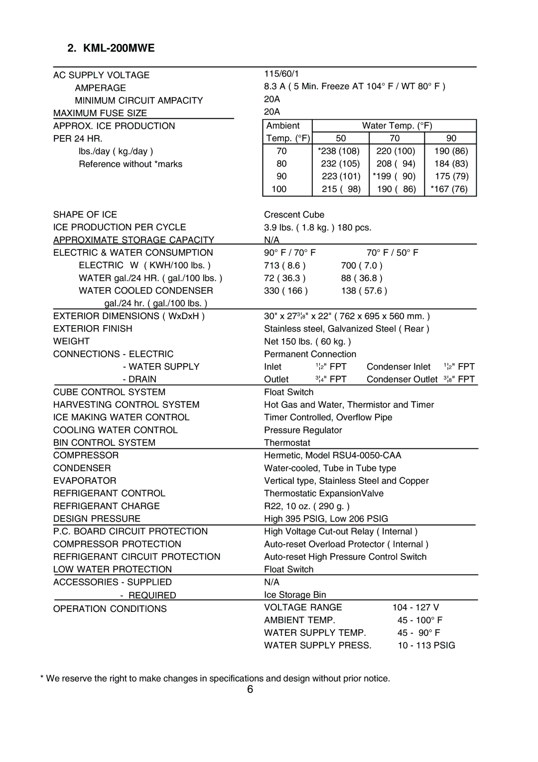 Hoshizaki KML-200MAE service manual KML-200MWE 